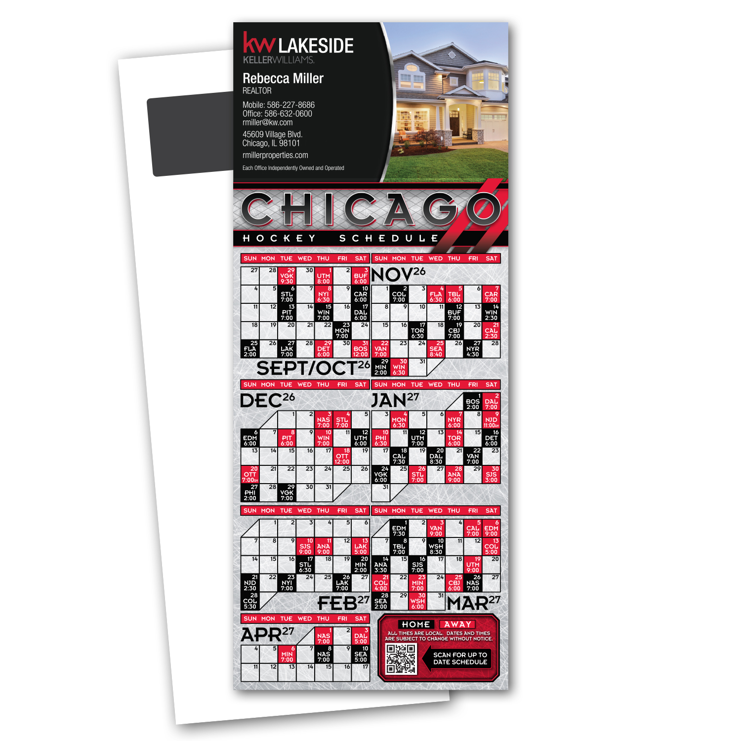 Picture of Hockey Schedule Magnetic Stick Up Card