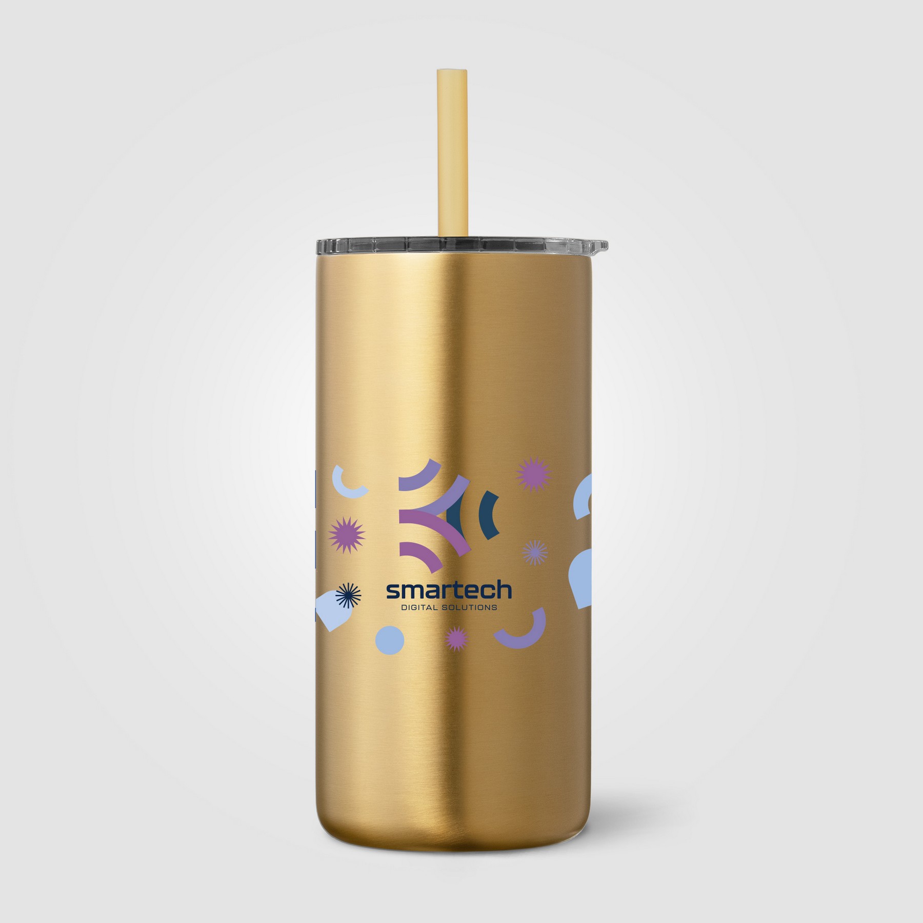 Picture of Borealis Stainless Steel Straw Tumbler - 16 oz.