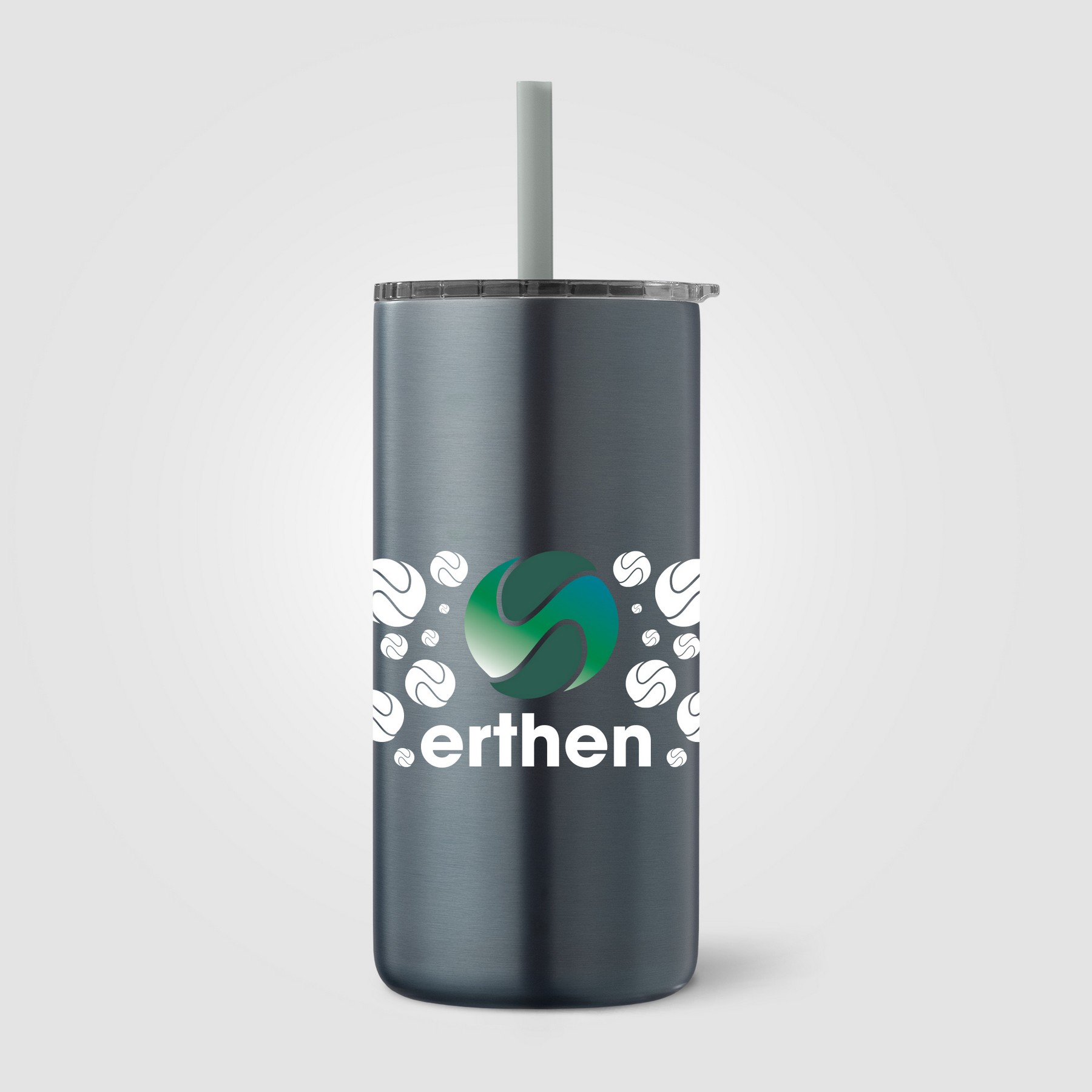 Picture of Borealis Stainless Steel Straw Tumbler - 16 oz.