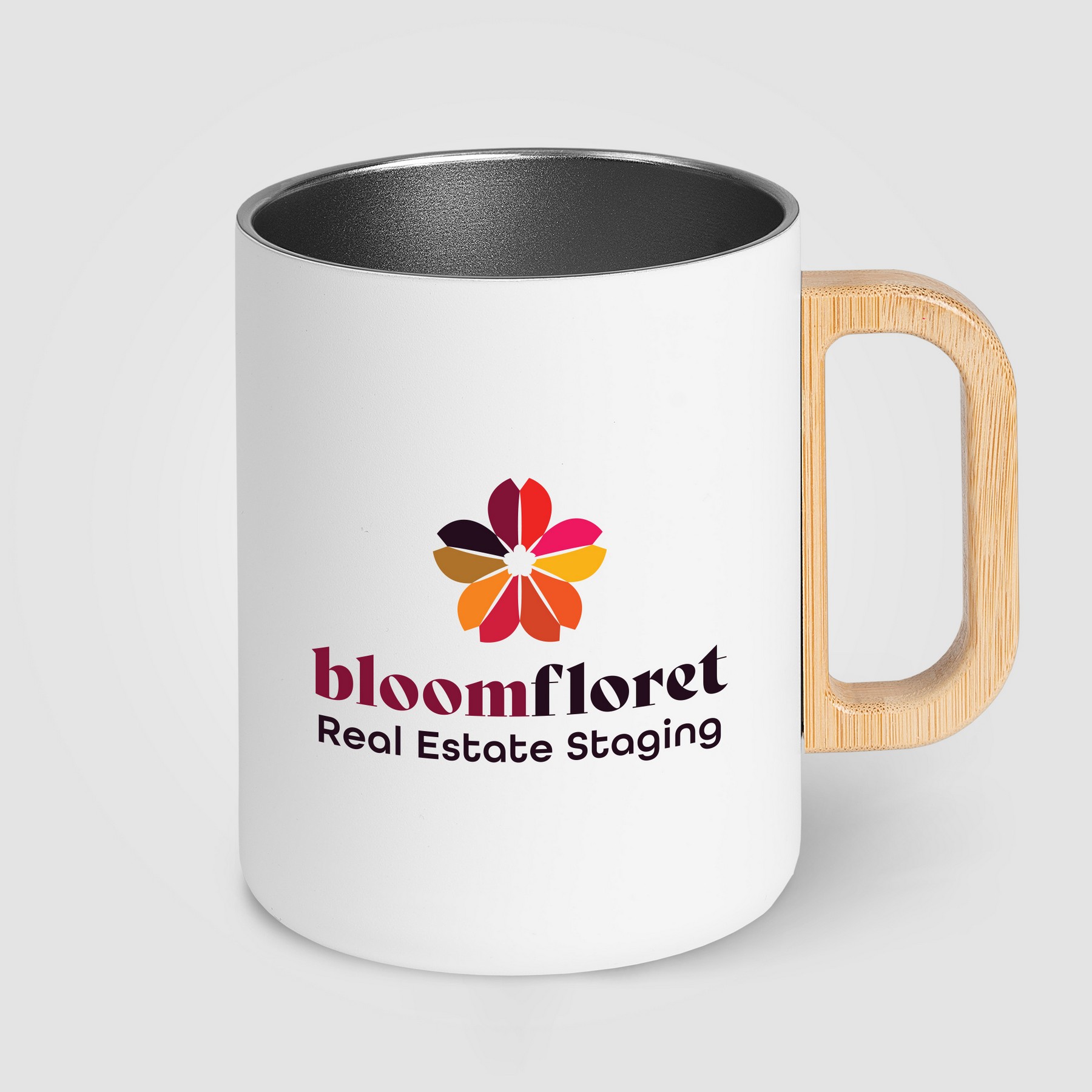 Picture of Vancouver - 18 oz. Stainless Steel Double Wall Mug with Bamboo Handle
