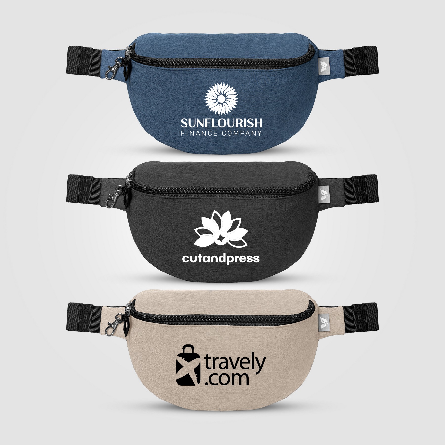 Picture of Helsinki rPET Anti-Theft Hook-Zip Waist Bag ? 2L