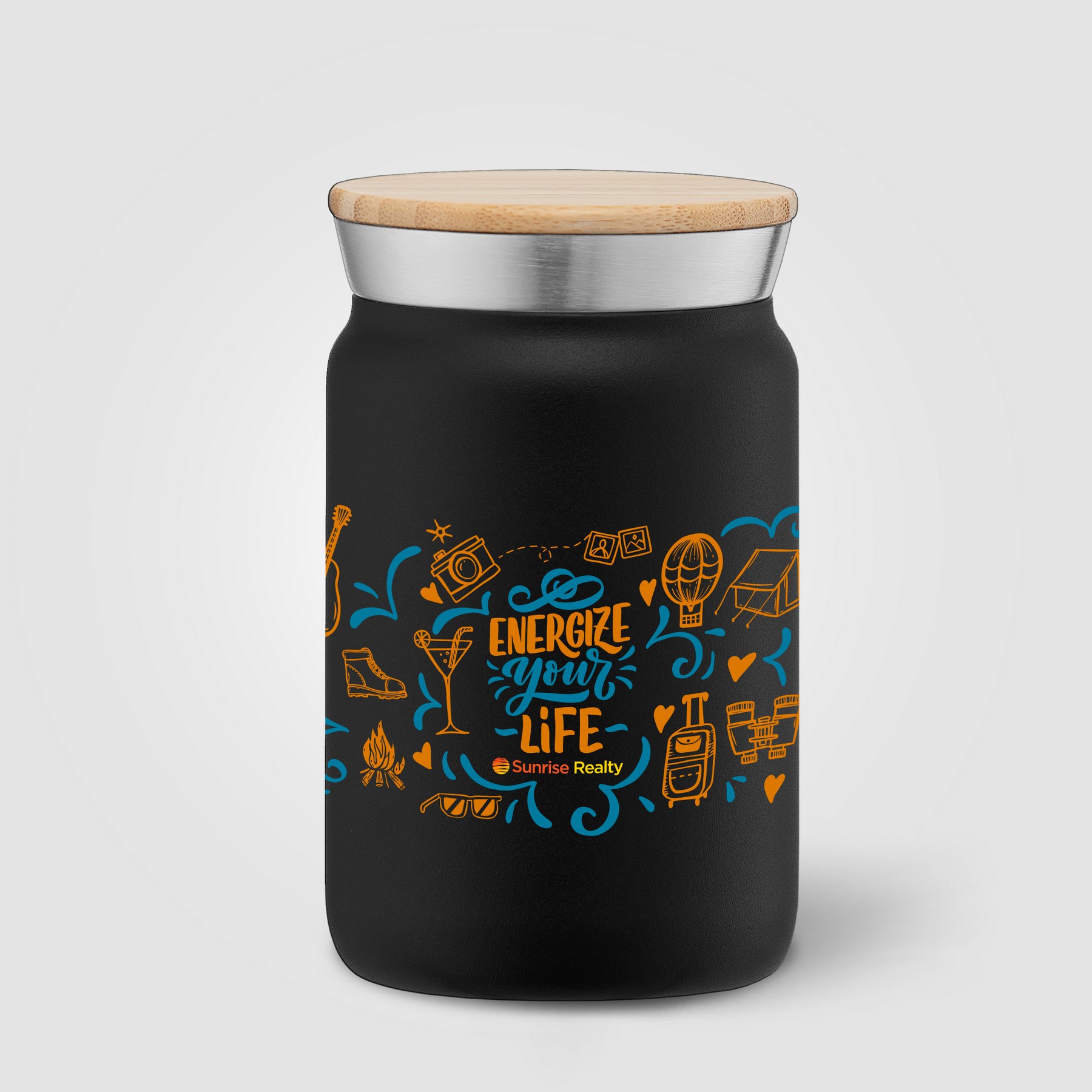 Picture of Nordic - 9 oz. Double Wall Copper-Lined Stainless Steel Tumbler with Bamboo Lid