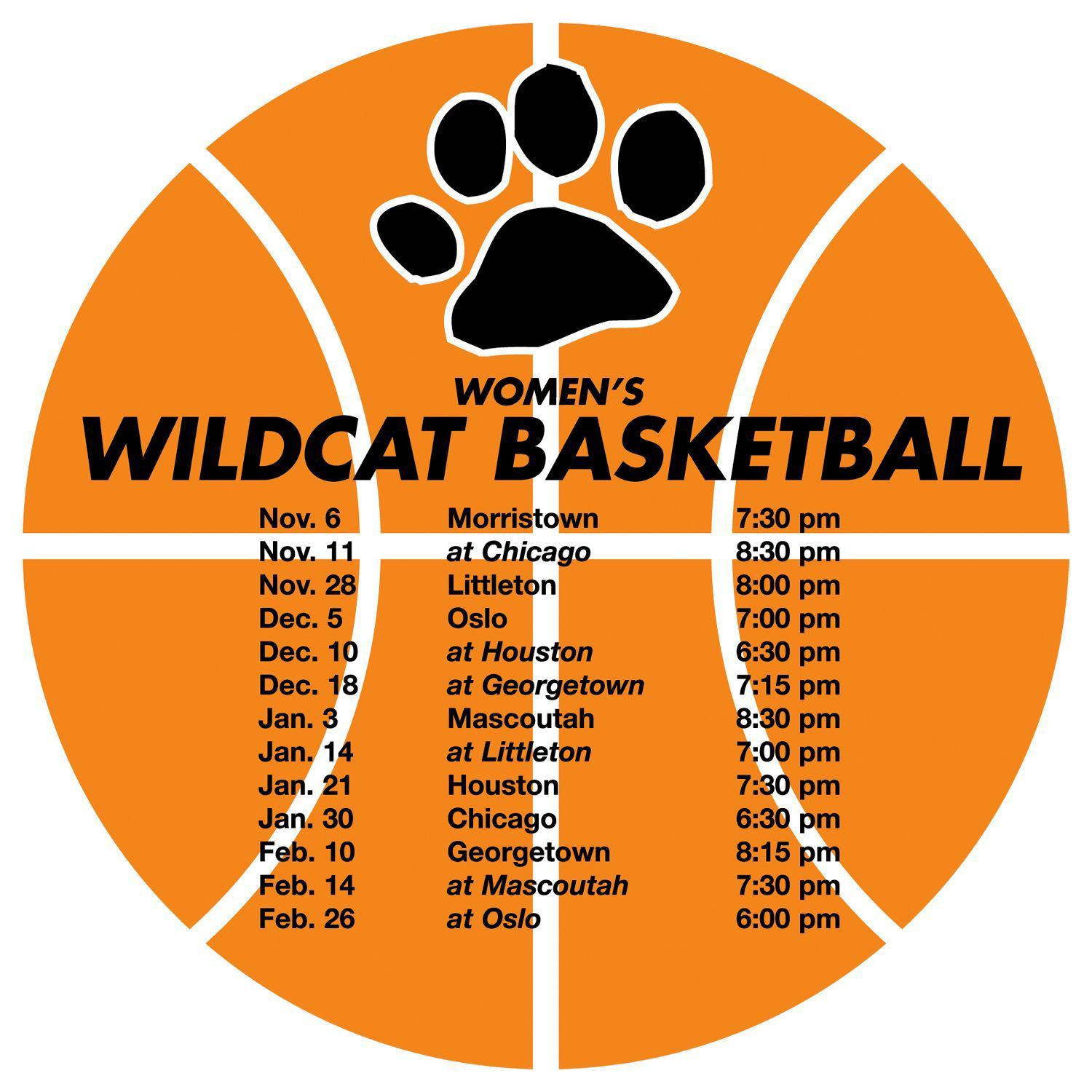 Picture of Schedule Basketball Magnet