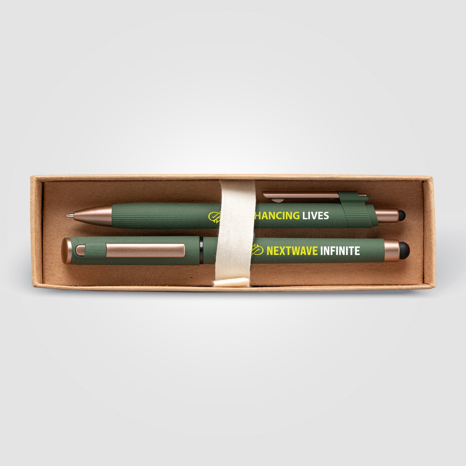 Picture of York Recycled Plastic Bronze Trim Pen Gift Set