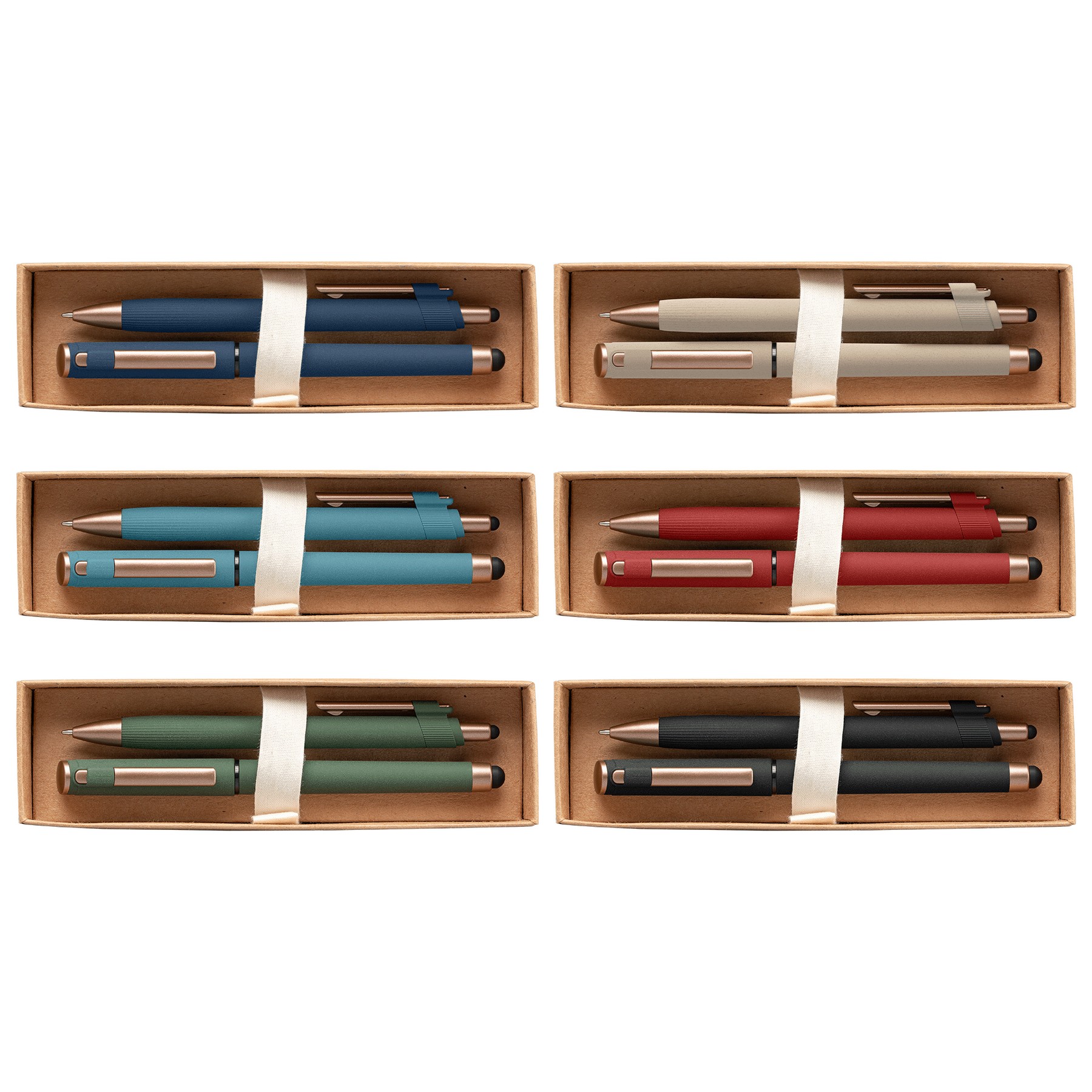 Picture of York Recycled Plastic Bronze Trim Pen Gift Set
