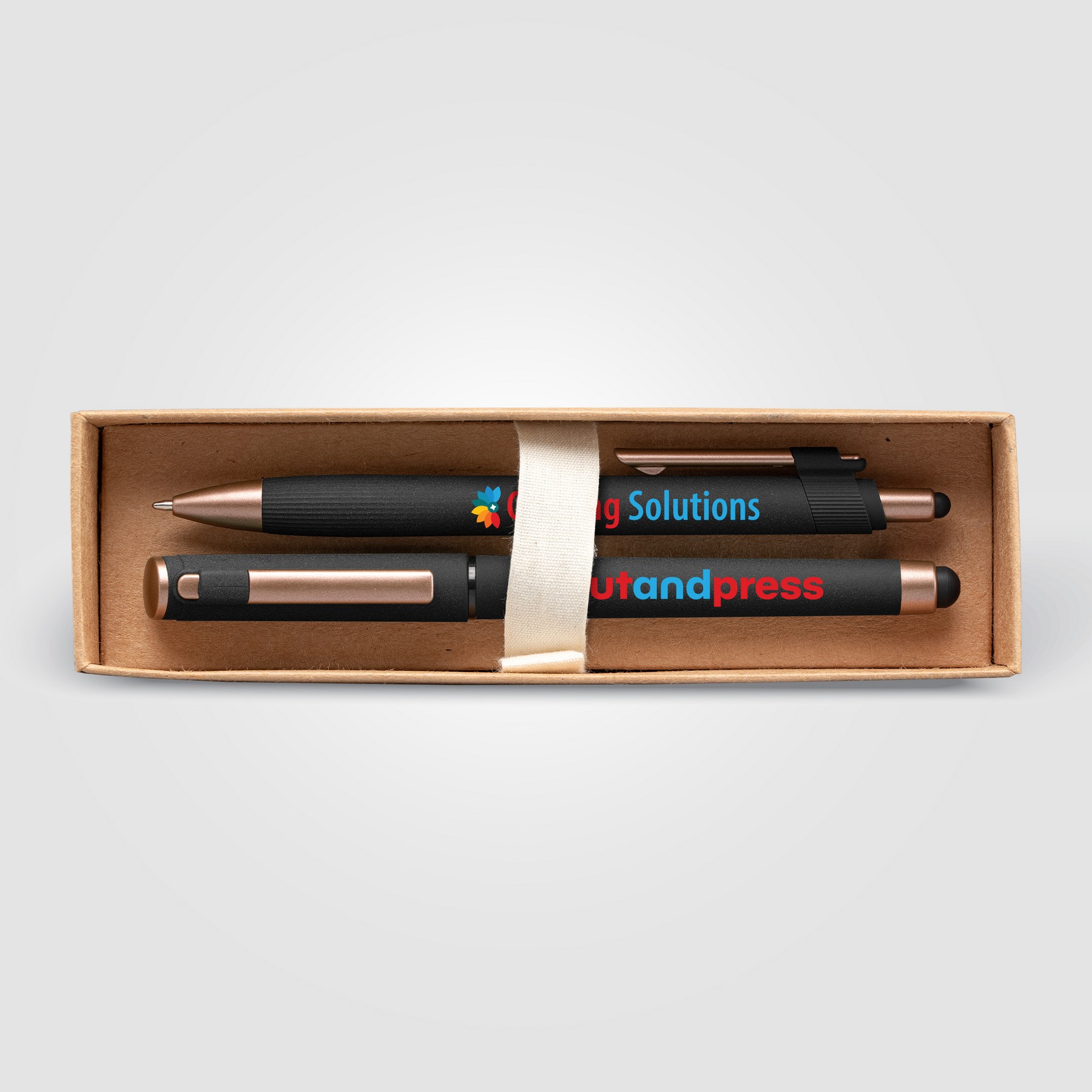 Picture of York Recycled Plastic Bronze Trim Pen Gift Set