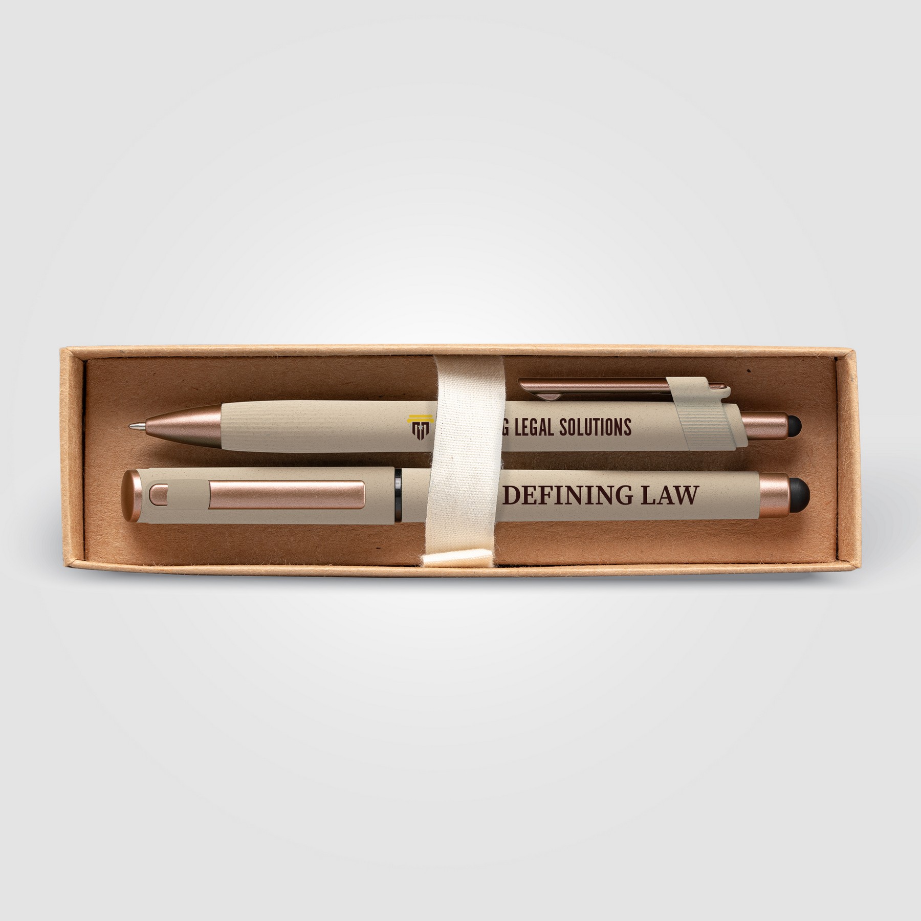 Picture of York Recycled Plastic Bronze Trim Pen Gift Set