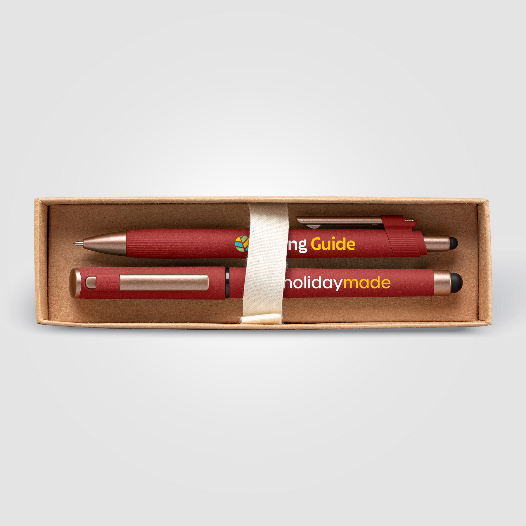 Picture of York Recycled Plastic Bronze Trim Pen Gift Set