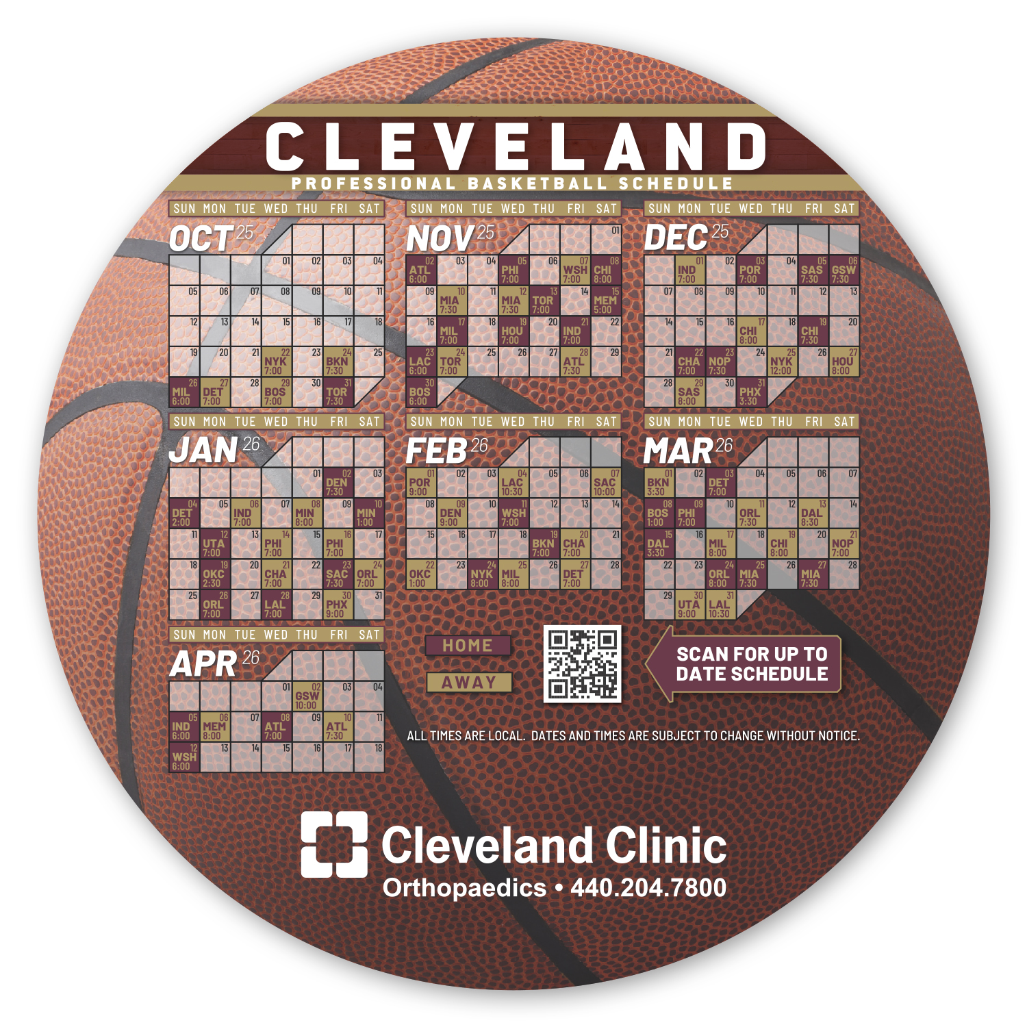 Picture of Basketball Ball Schedule