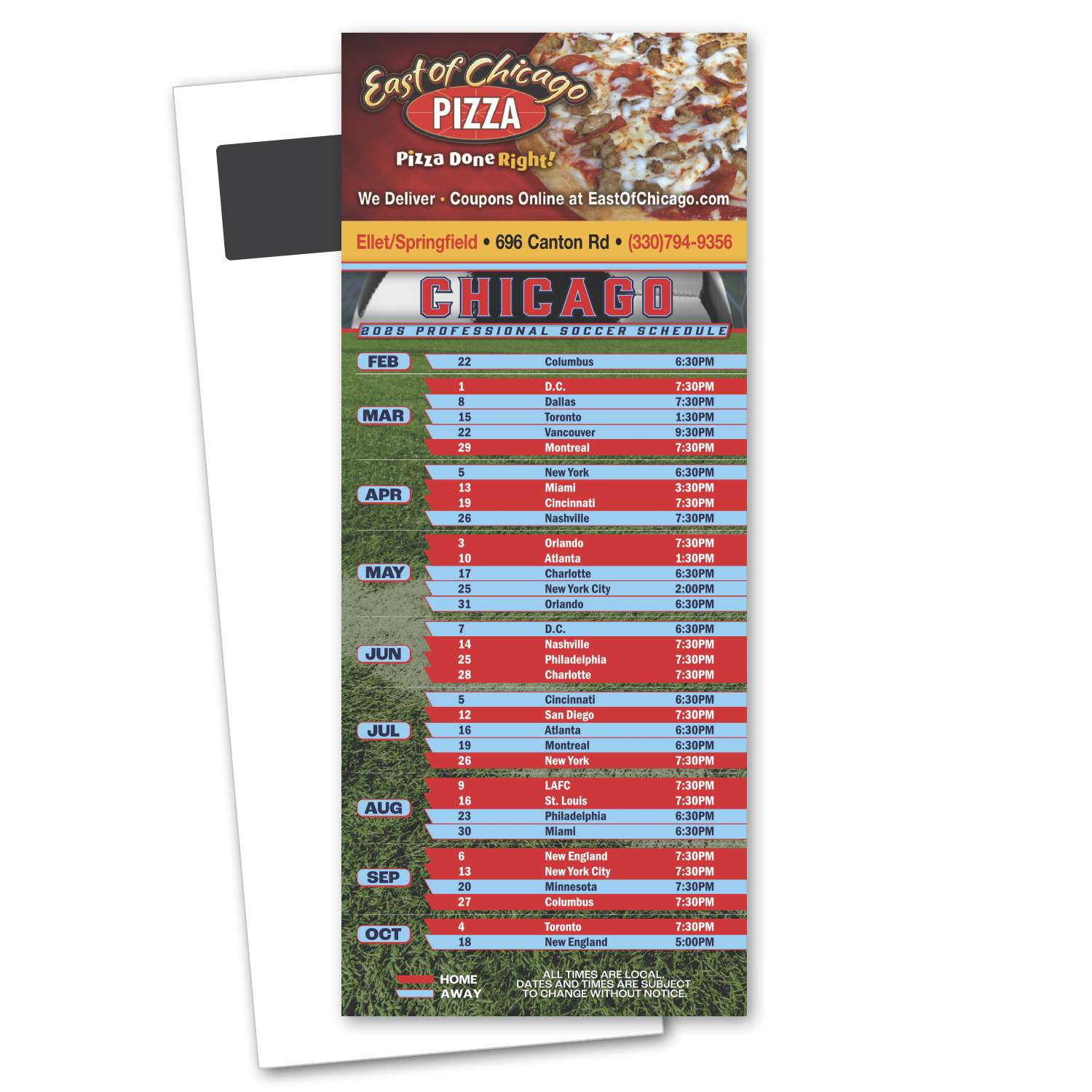 Picture of Soccer Schedule Magnetic Stick Up Card
