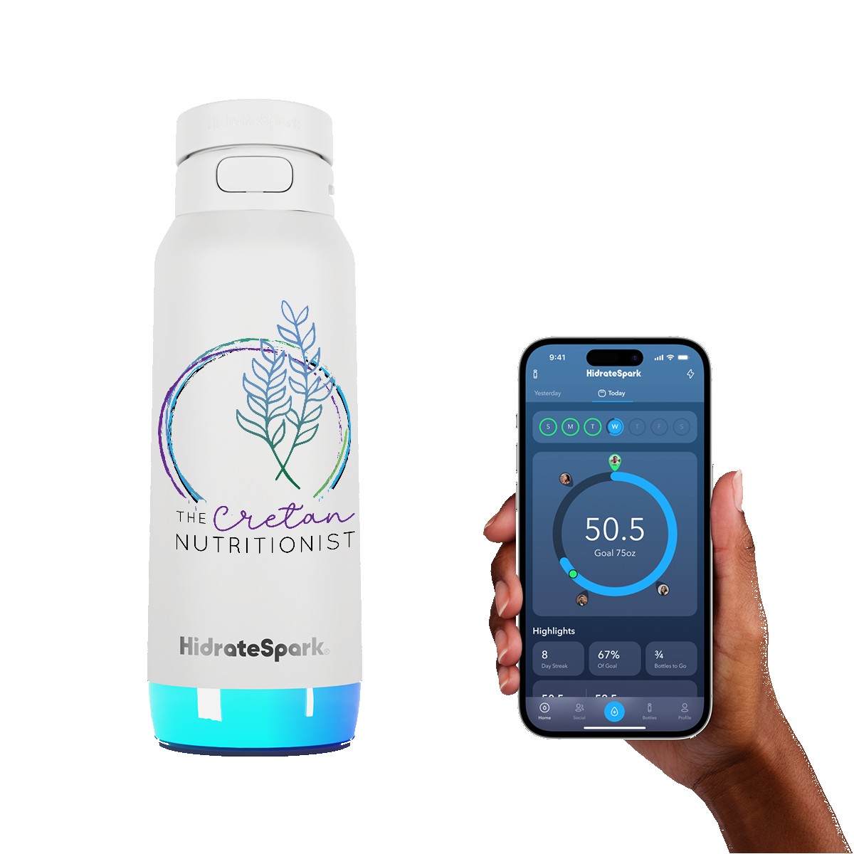 Picture of HidrateSpark® 32 oz. PRO 2 Bottle with Straw Lid, Full Color Digital