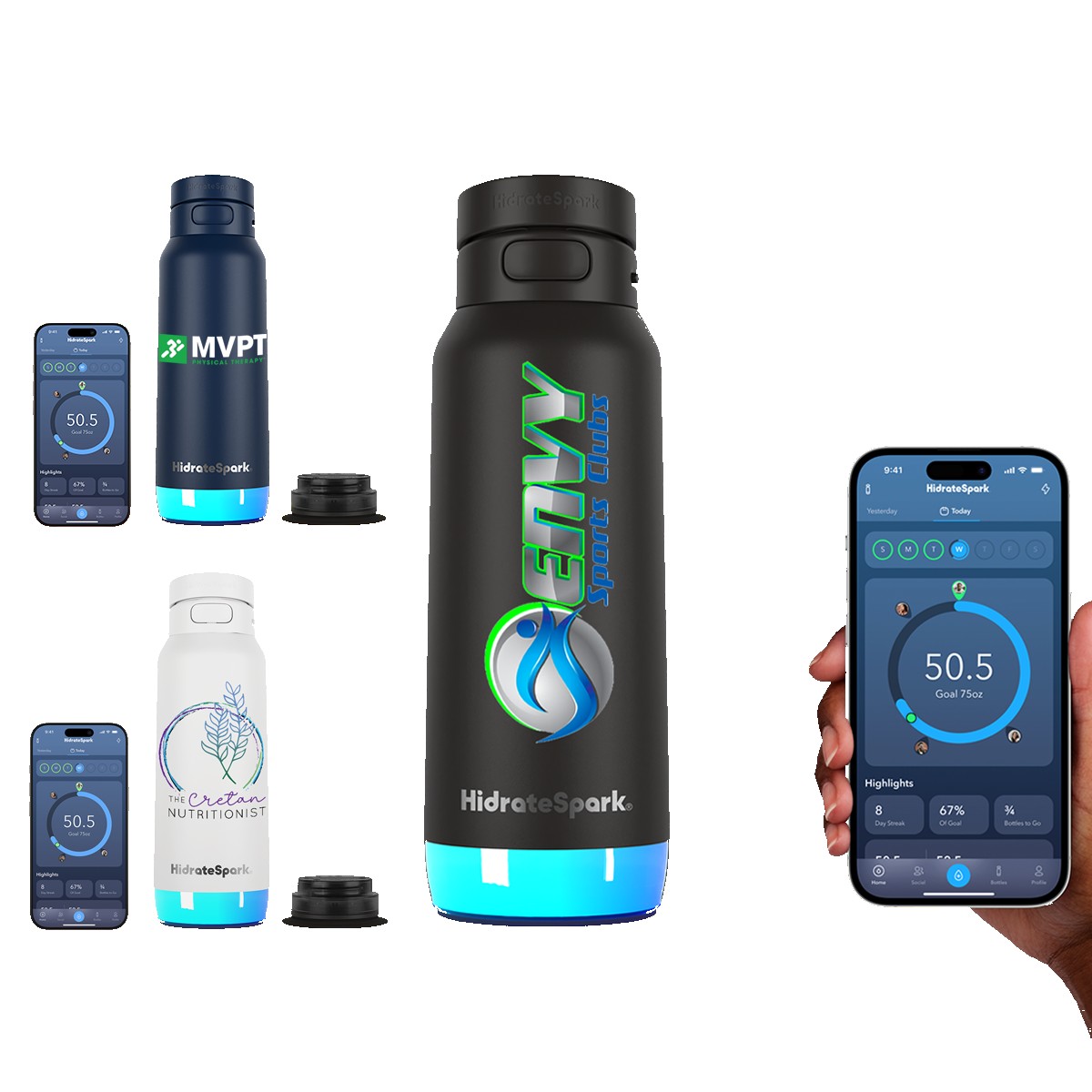 Picture of HidrateSpark® 32 oz. PRO 2 Bottle with Straw Lid, Full Color Digital
