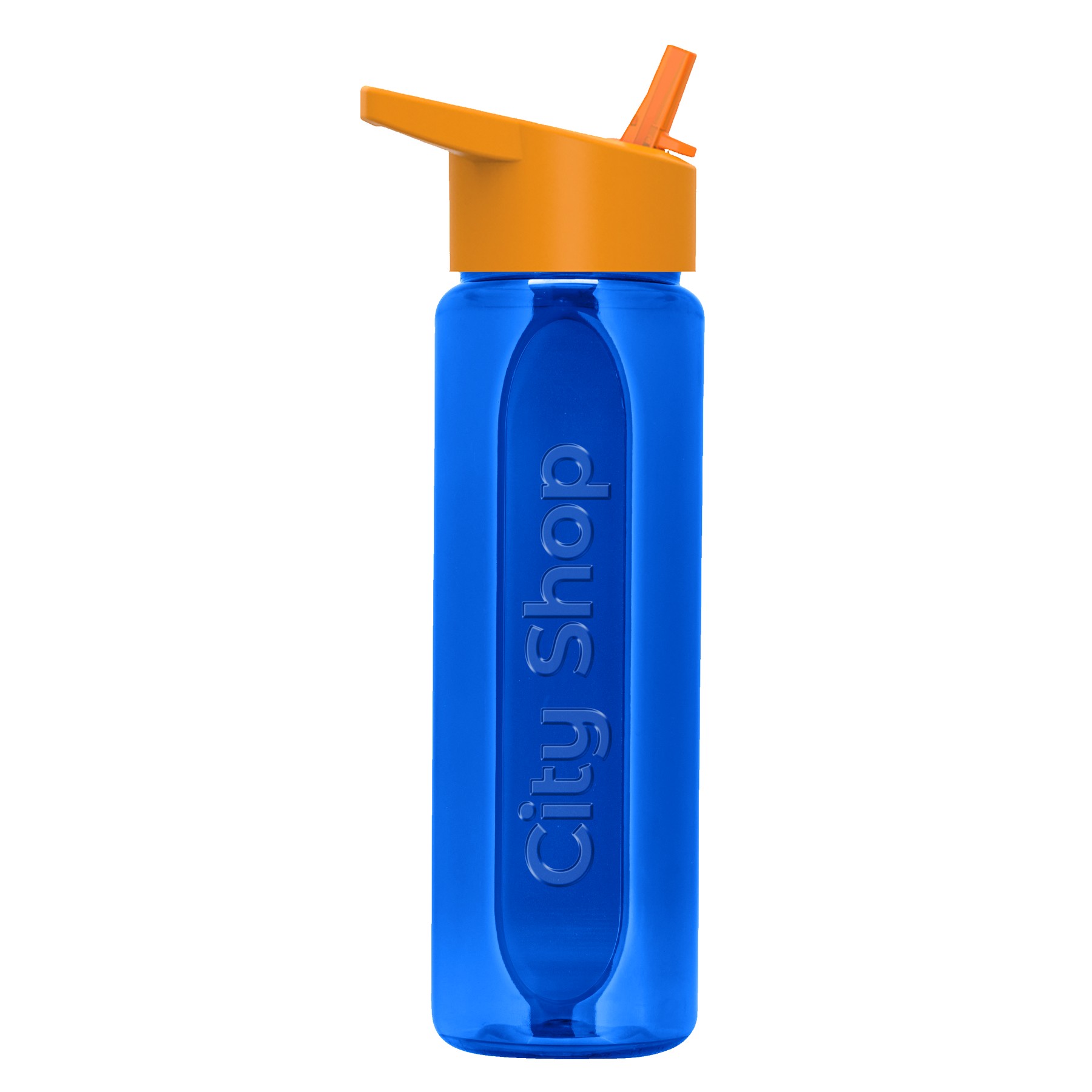 Picture of Garyline® Boss Embossed RPET Bottle with Flip-Straw Lid - 26 oz.