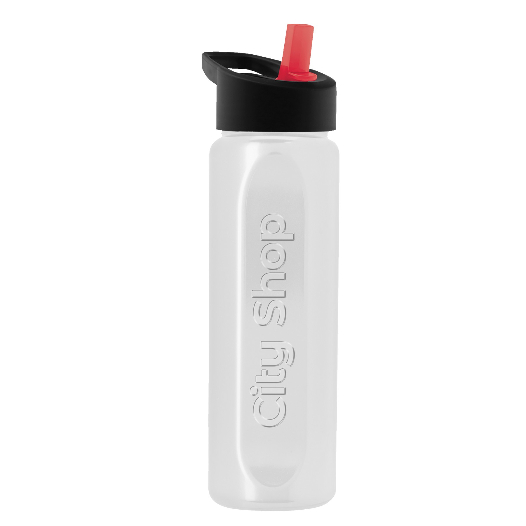 Picture of Garyline® Boss Embossed RPET Bottle with Flip-Straw Lid - 26 oz.