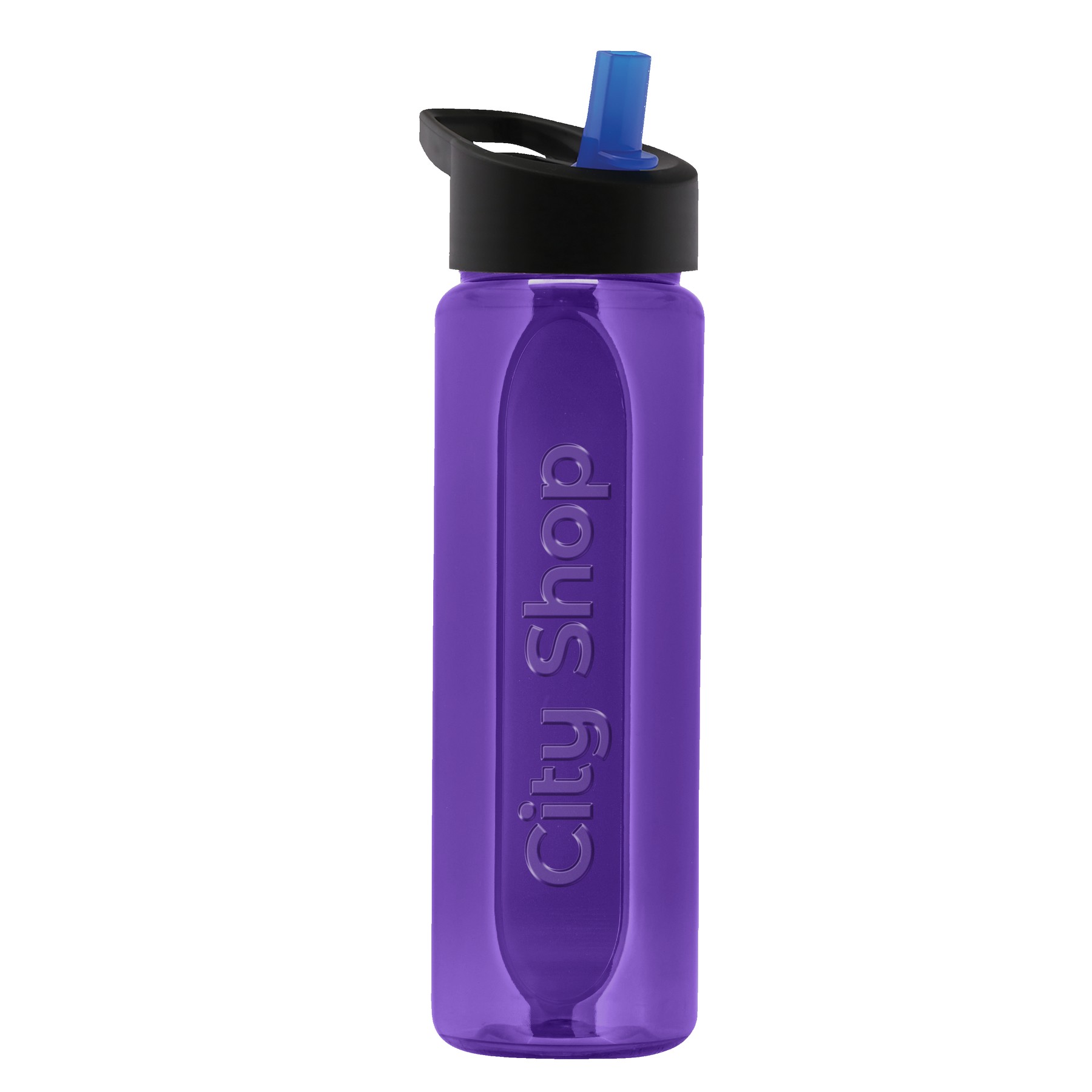 Picture of Garyline® Boss Embossed RPET Bottle with Flip-Straw Lid - 26 oz.