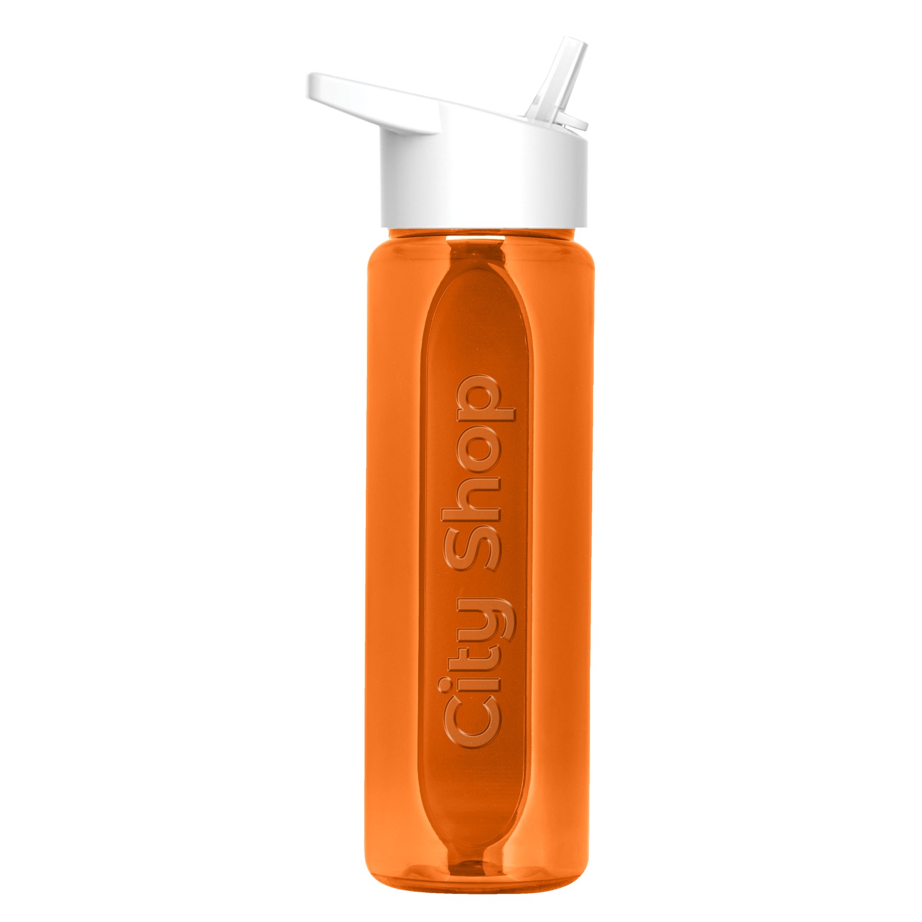 Picture of Garyline® Boss Embossed RPET Bottle with Flip-Straw Lid - 26 oz.