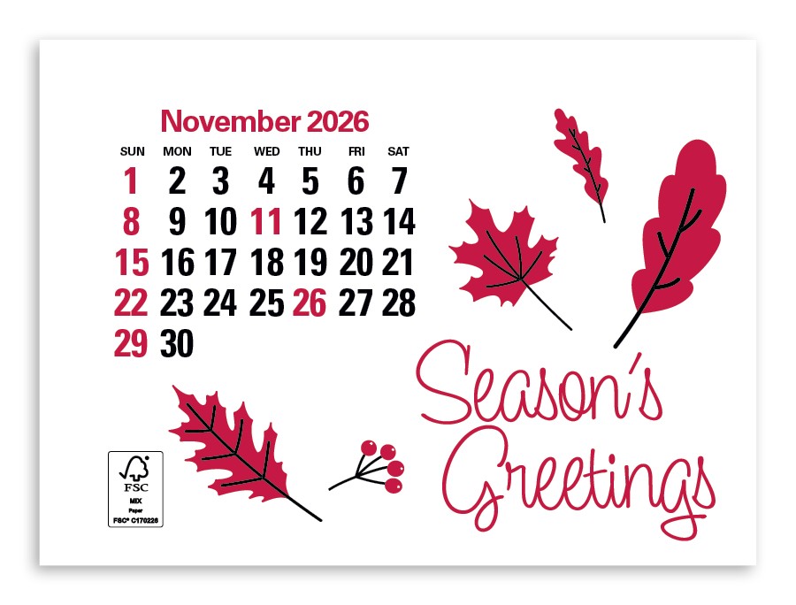 Picture of Triumph® Calendars Press-N-Stick Full-Color Header Standard Calendar