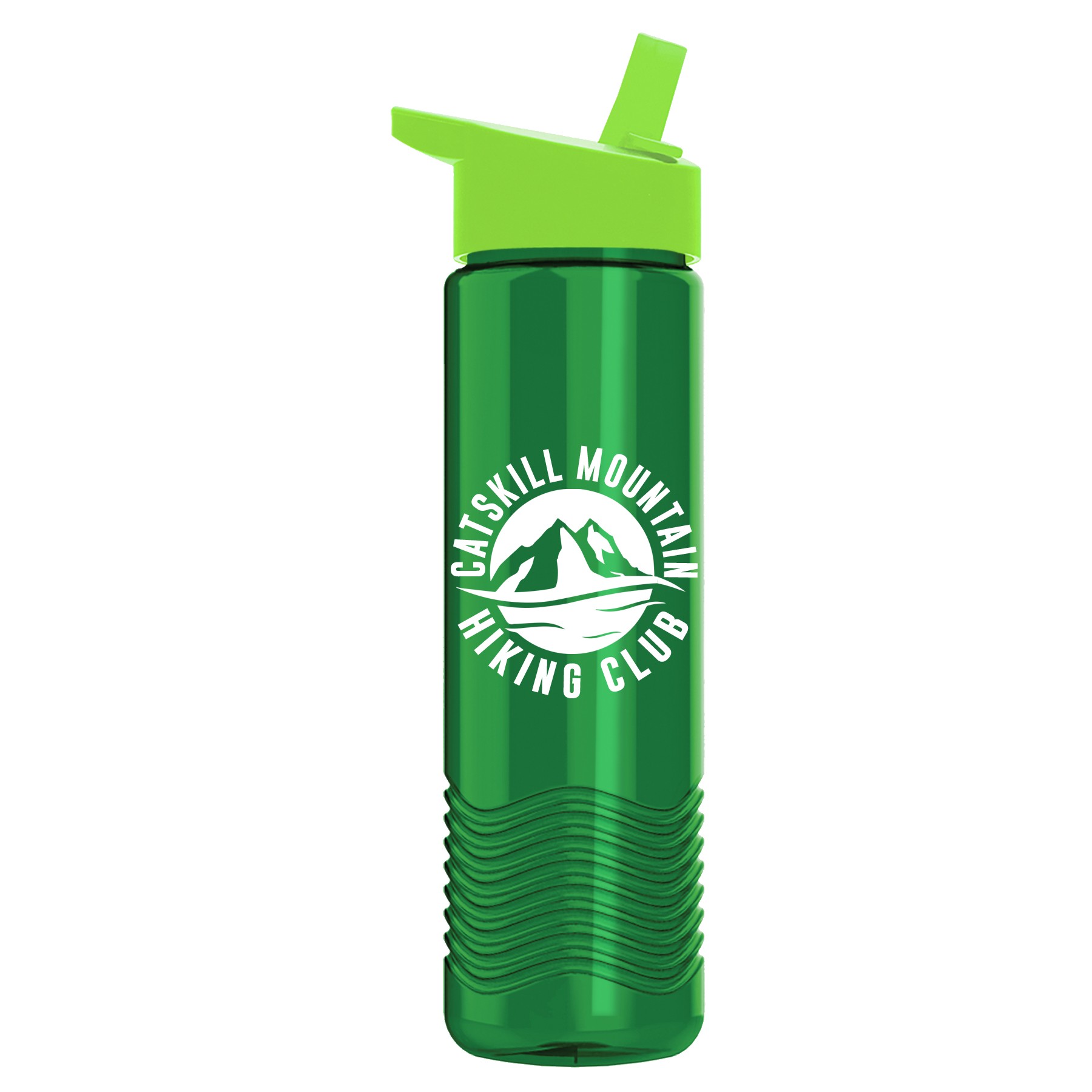 Picture of 24 Oz. Wave Transparent Bottle w/Handle Straw Lid