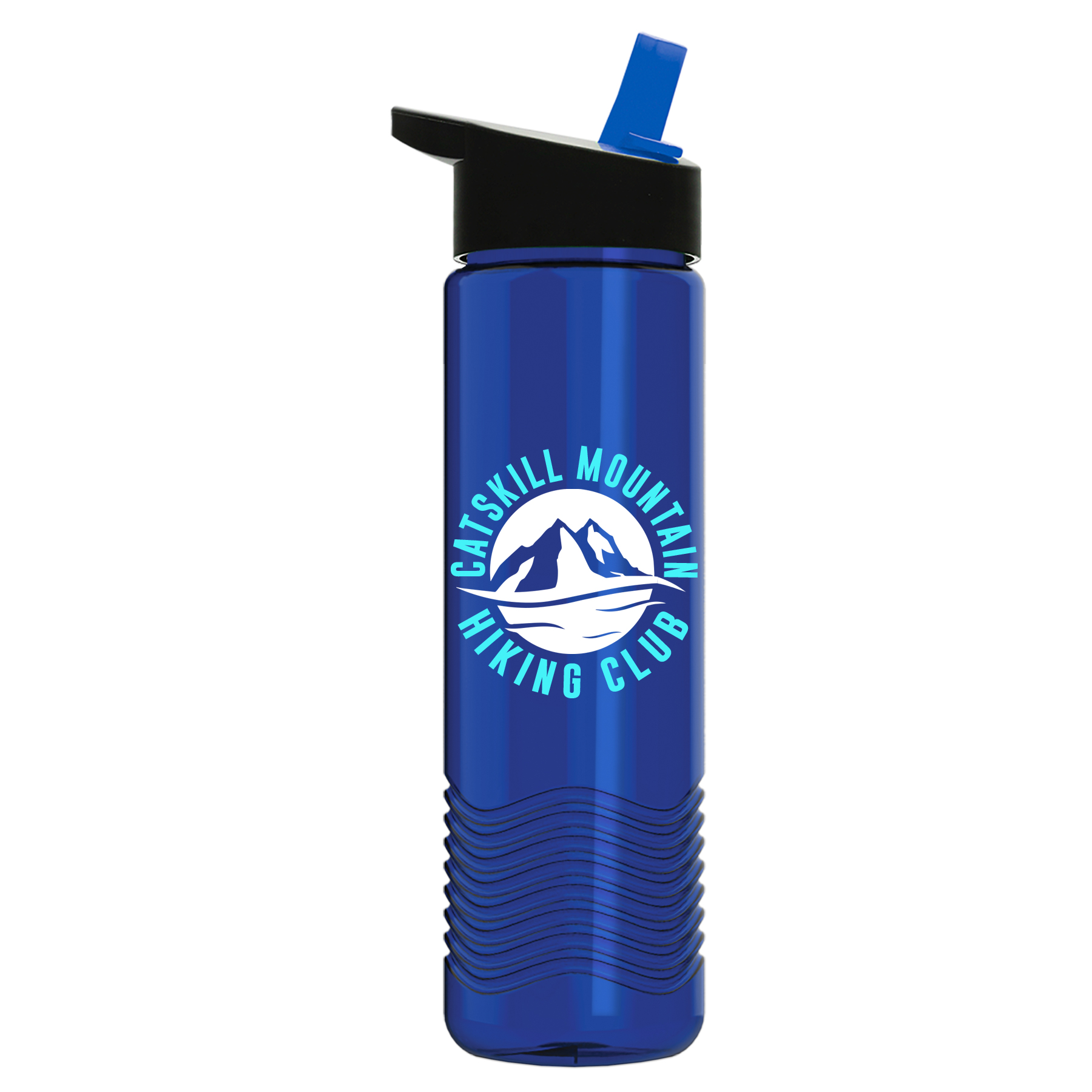 Picture of 24 Oz. Wave Transparent Bottle w/Handle Straw Lid
