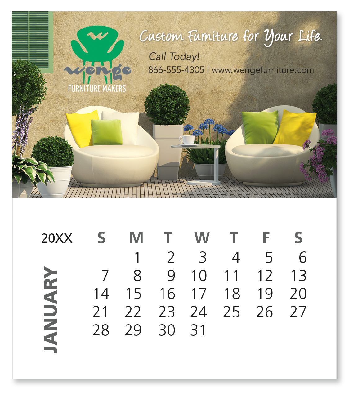 Picture of Good Value™ Business Card Magnet with 12-Sheet Calendar