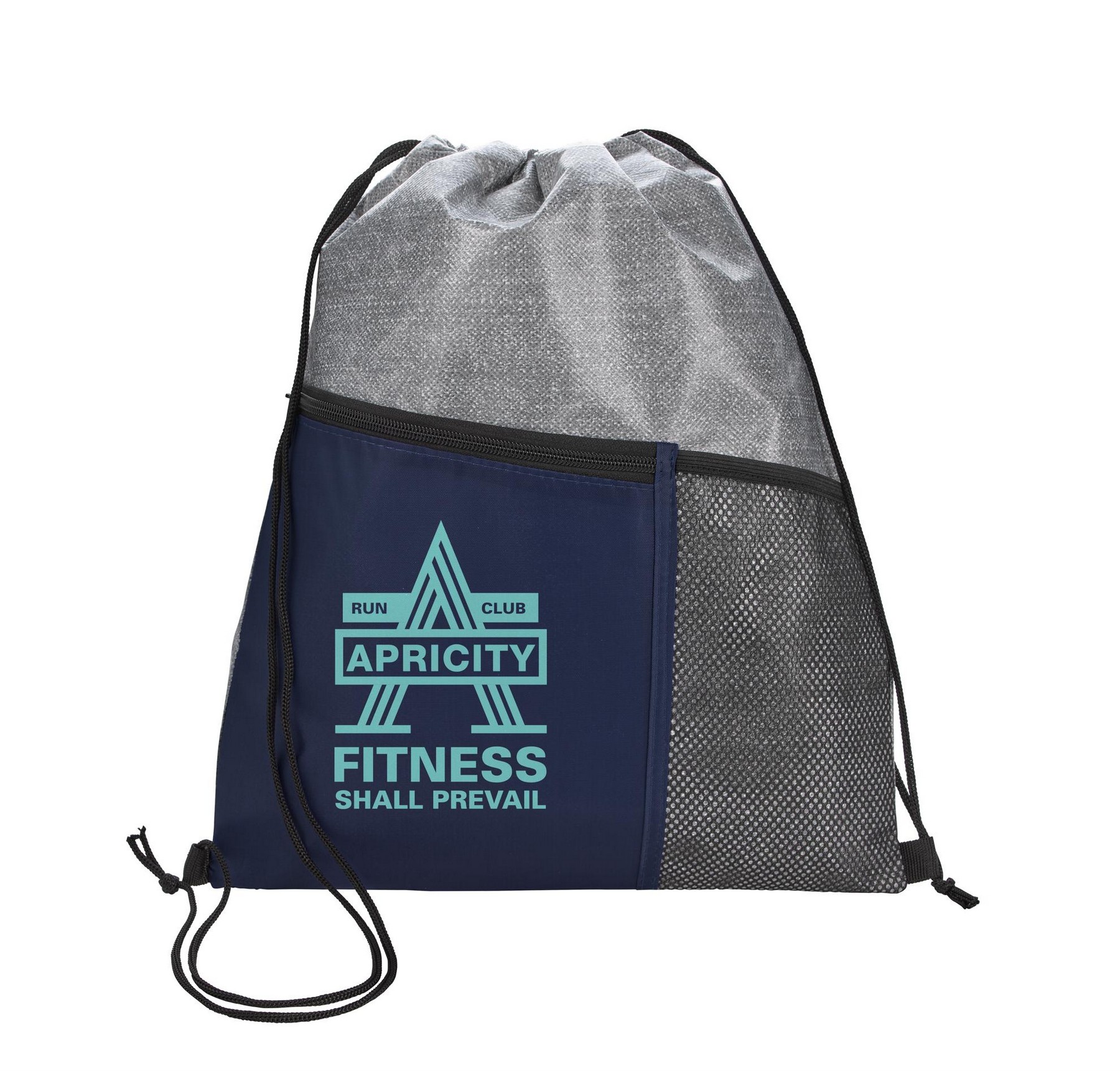 Picture of Good Value™ Heathered RPET Non-Woven Drawstring Backpack