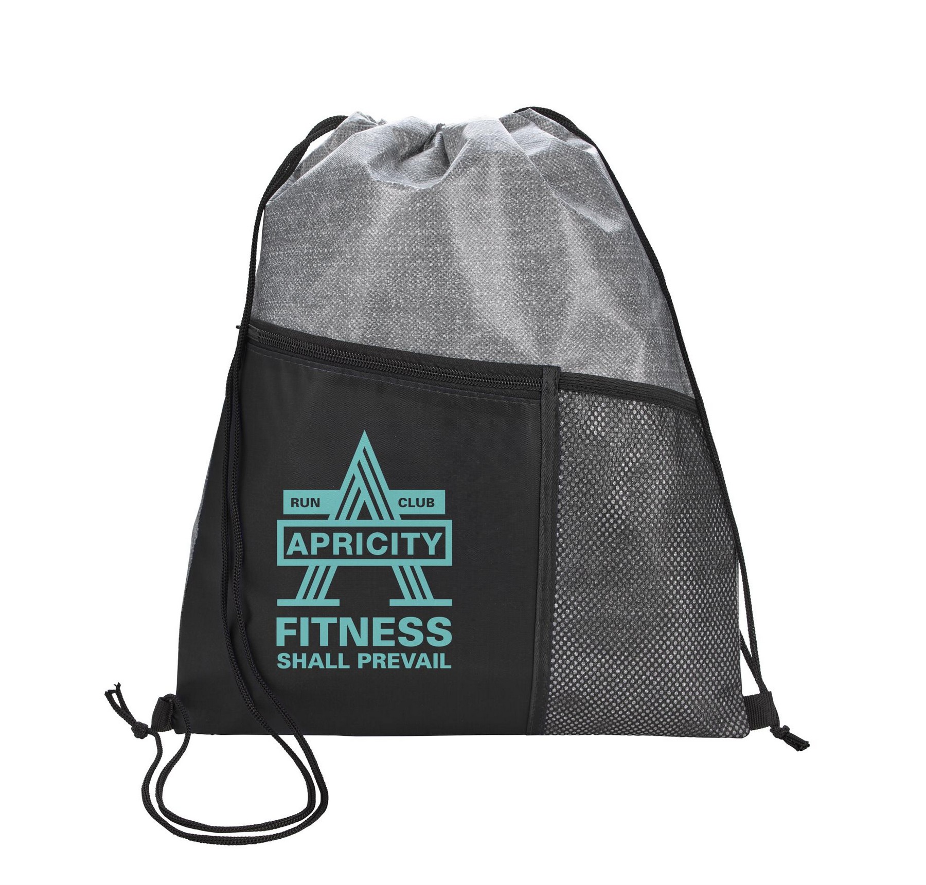 Picture of Good Value™ Heathered RPET Non-Woven Drawstring Backpack