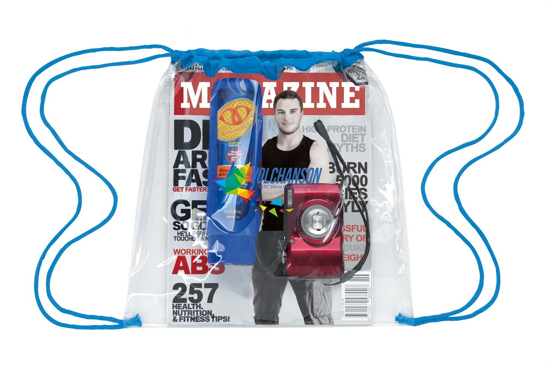 Picture of Good Value™ Clear Game Drawstring Backpack