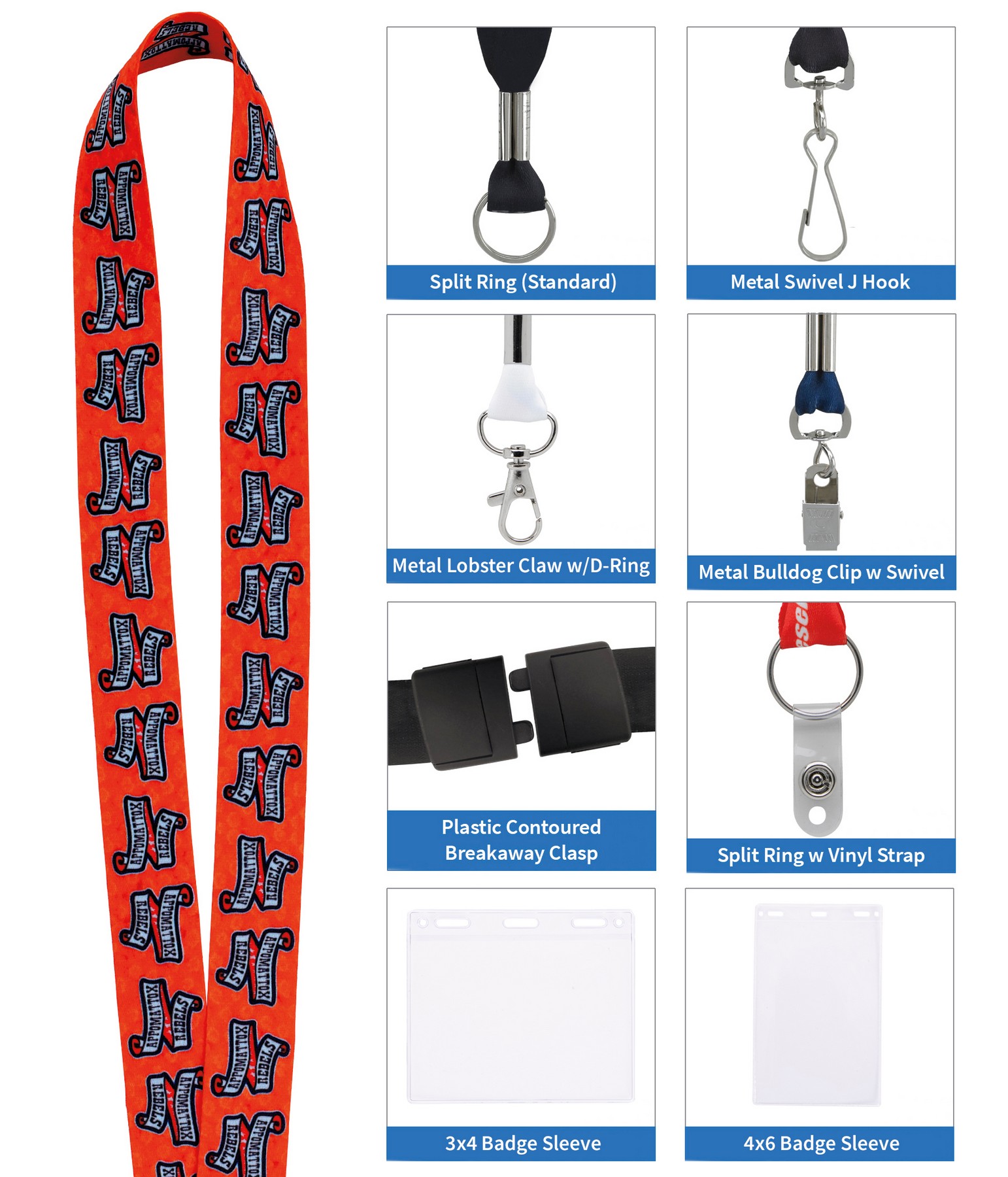 Picture of Good Value™ 1" RPET Fine-Print Lanyard