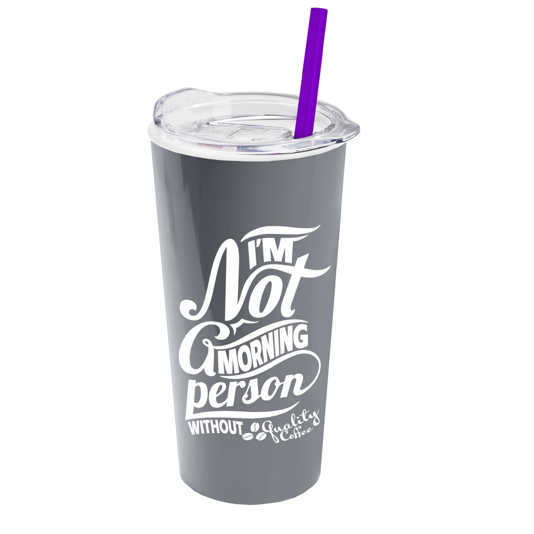 Picture of Garyline® Roadmaster Travel Tumbler with Slider Lid and Straw - 18 oz.
