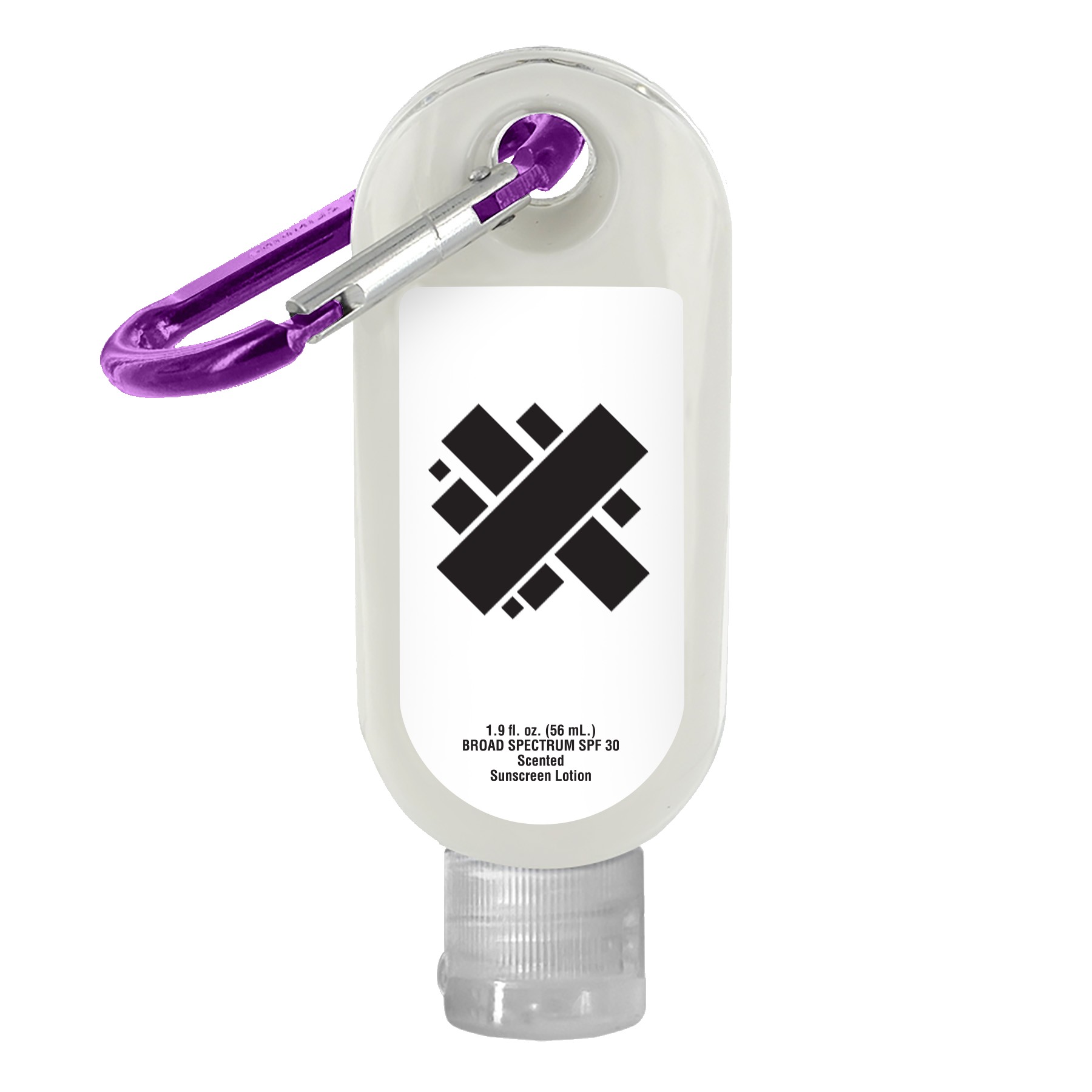 Picture of SPF-30 Sunscreen in Clear Bottle with Carabiner - 1.9 oz.