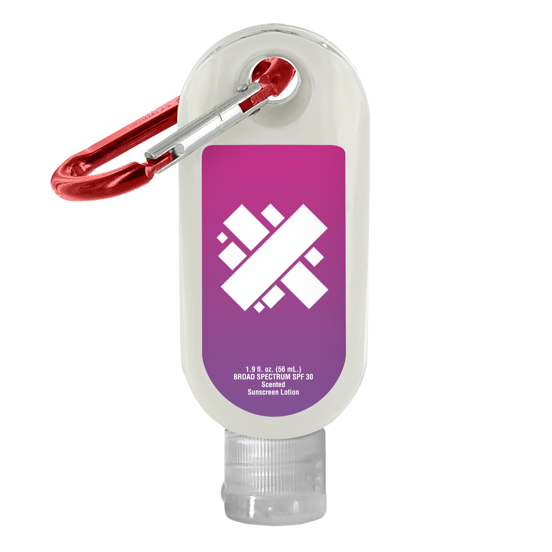 Picture of SPF-30 Sunscreen in Clear Bottle with Carabiner - 1.9 oz.