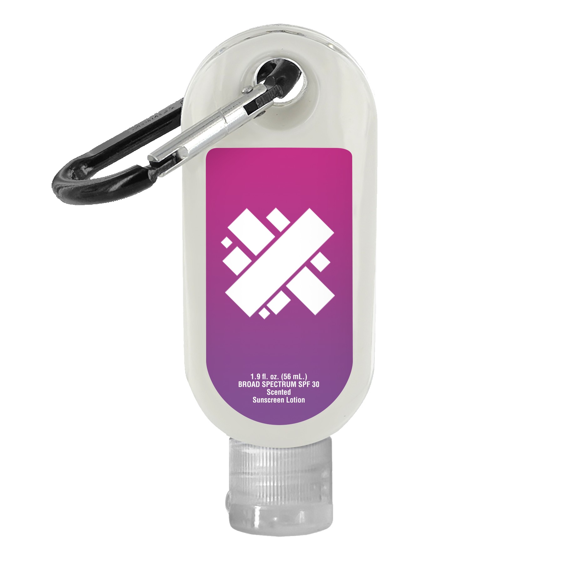 Picture of SPF-30 Sunscreen in Clear Bottle with Carabiner - 1.9 oz.