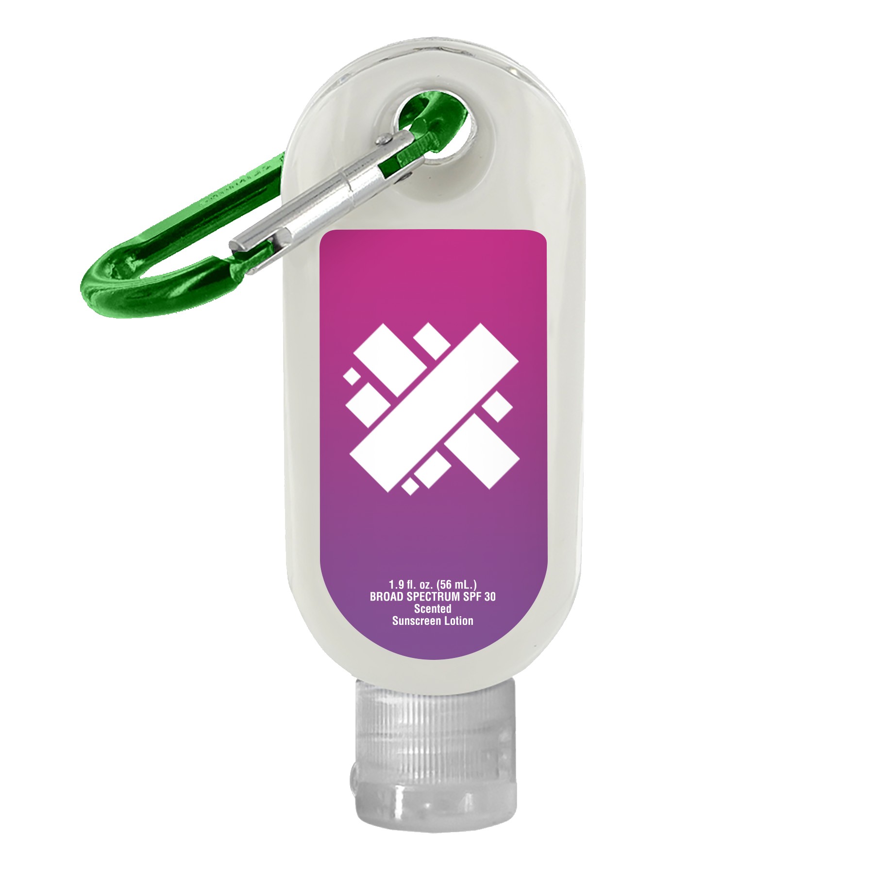 Picture of SPF-30 Sunscreen in Clear Bottle with Carabiner - 1.9 oz.