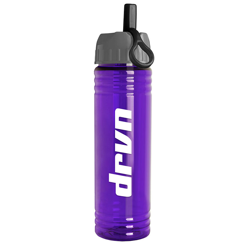 Picture of 24 Oz. Slim Fit Sports Water Bottle w/Ring Straw Lid