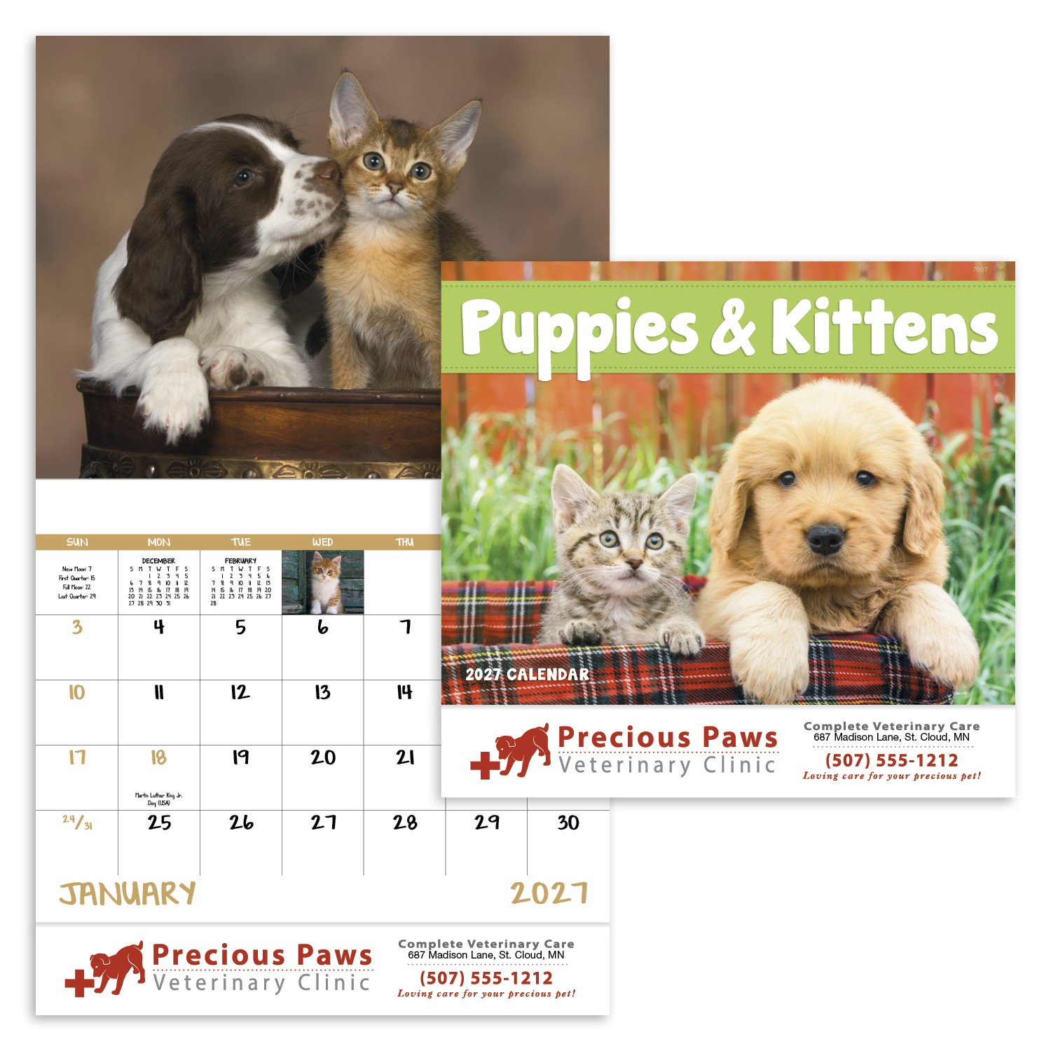 Picture of Good Value™ Puppies & Kittens - Stapled Calendar