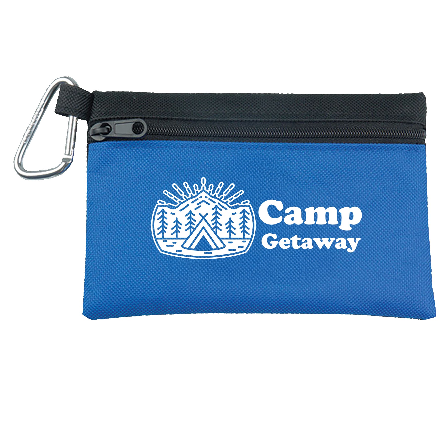 Picture of Garyline® Two-Tone Polyester Zip Pouch with Carabiner