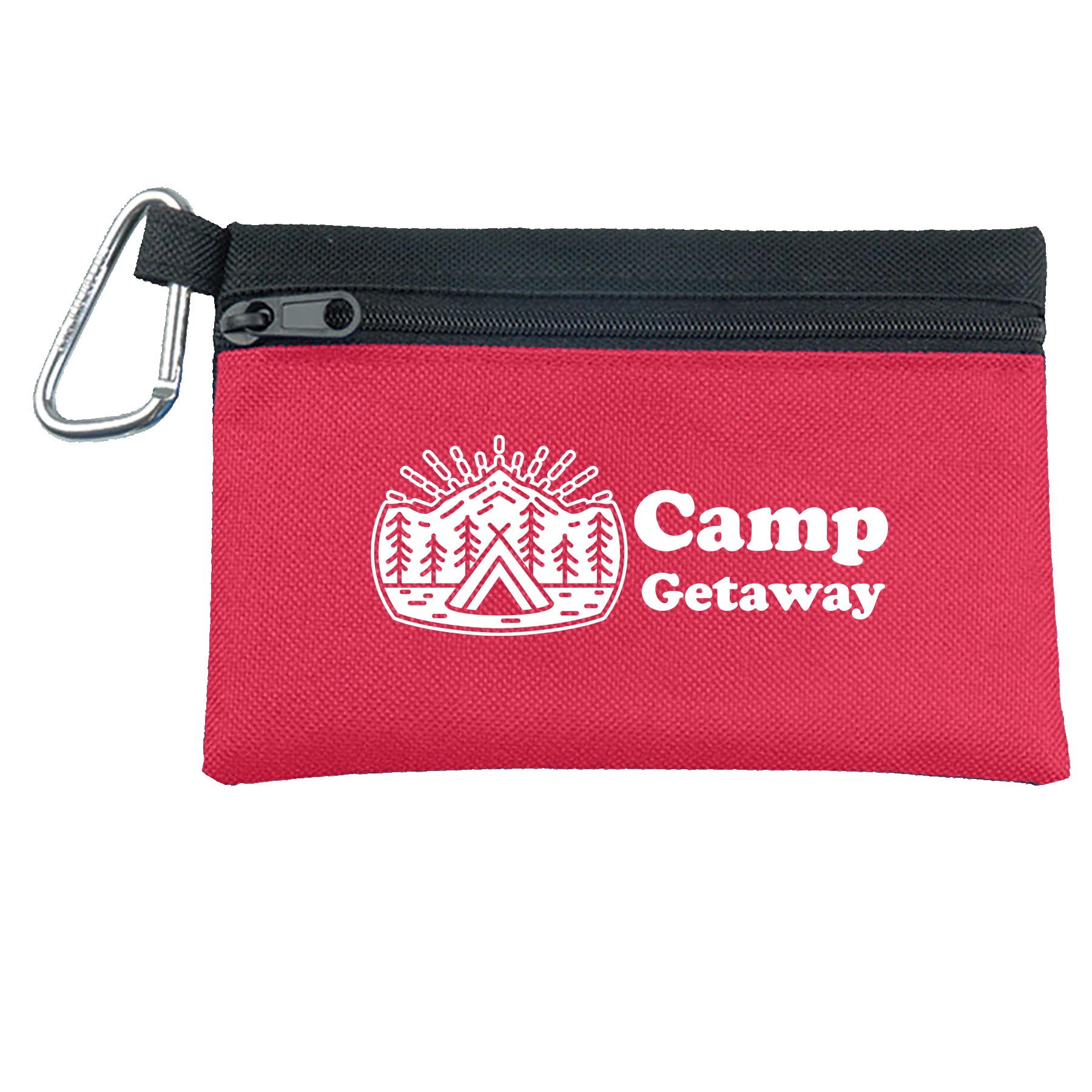 Picture of Garyline® Two-Tone Polyester Zip Pouch with Carabiner