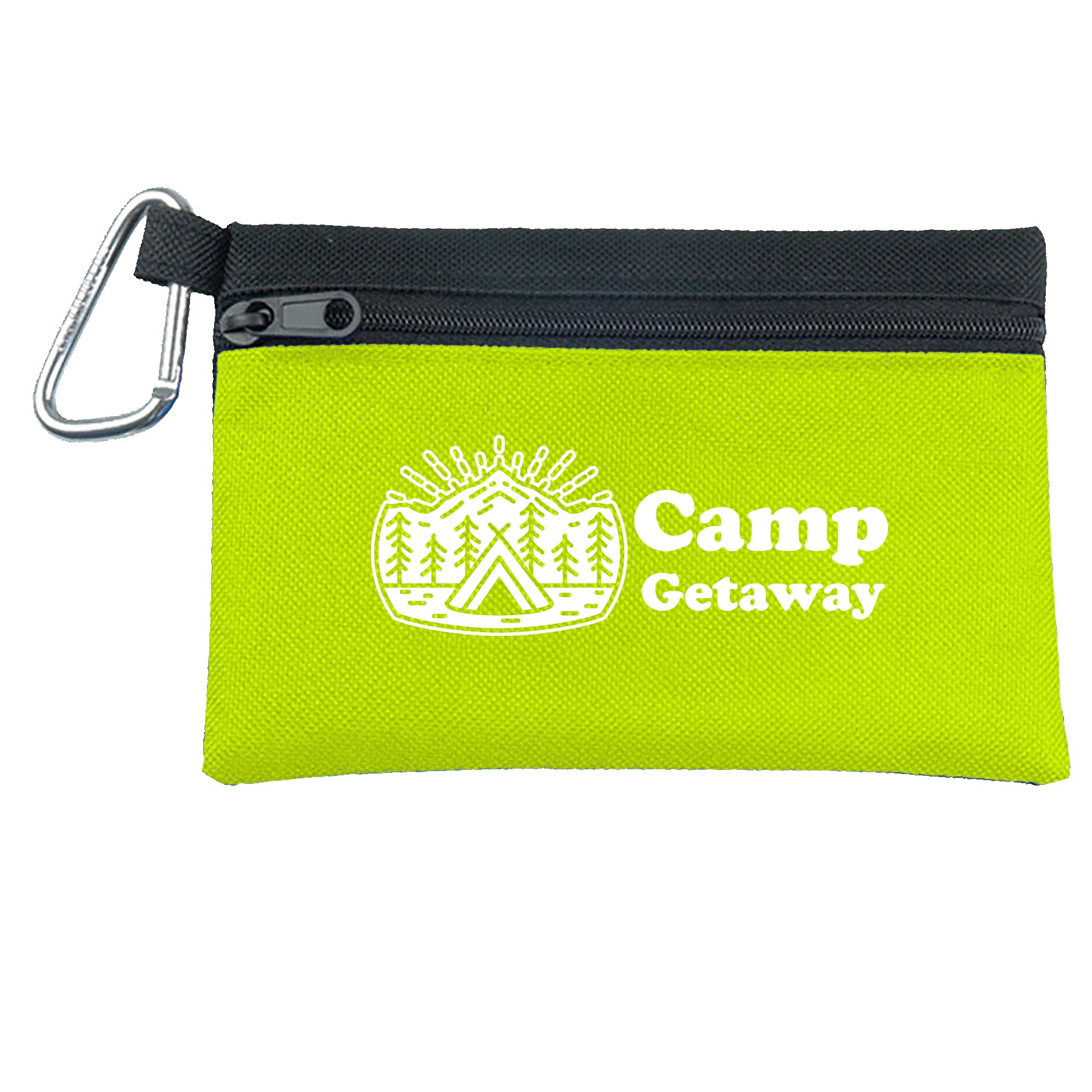 Picture of Garyline® Two-Tone Polyester Zip Pouch with Carabiner