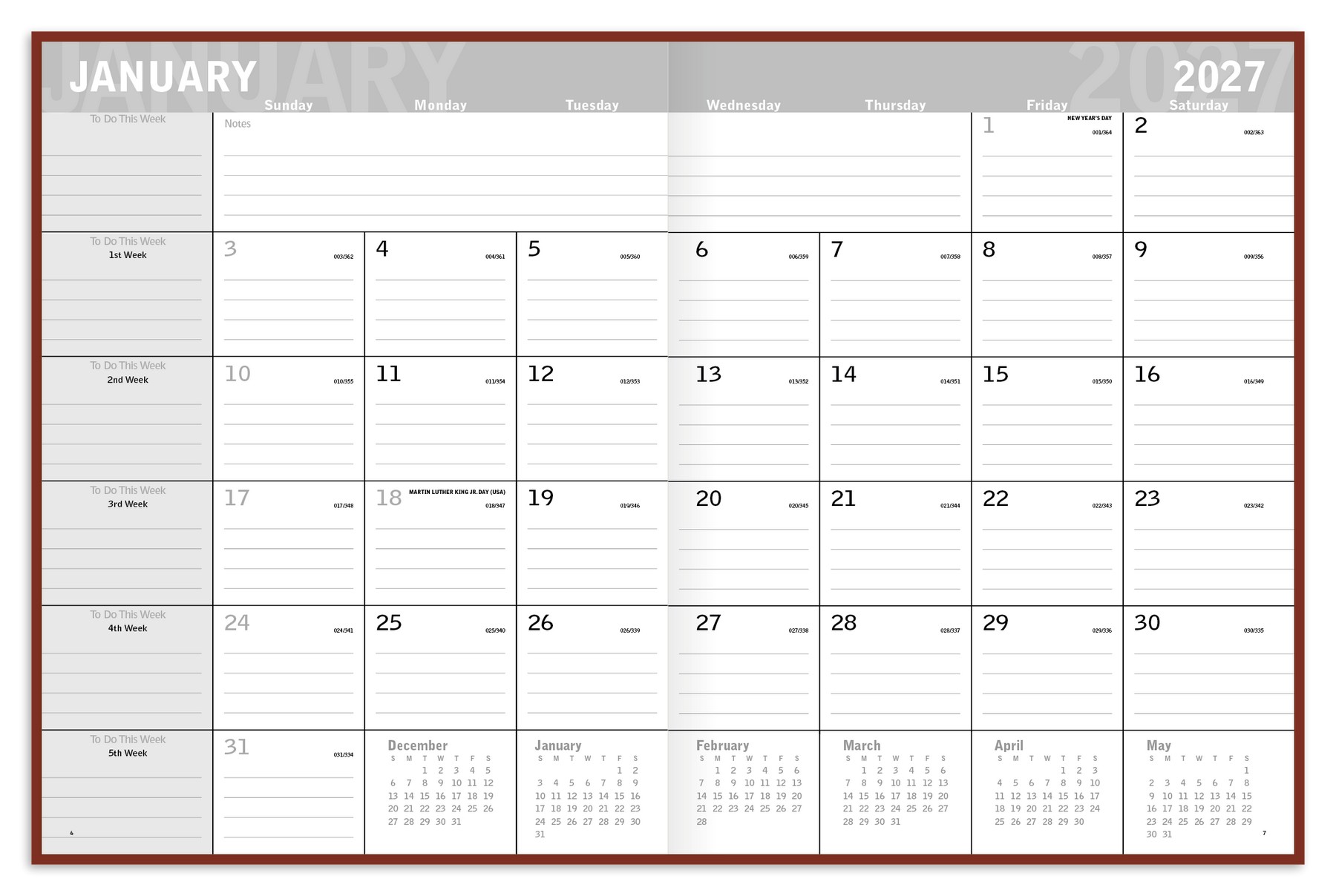 Picture of Triumph® Calendars Classic Monthly Planner