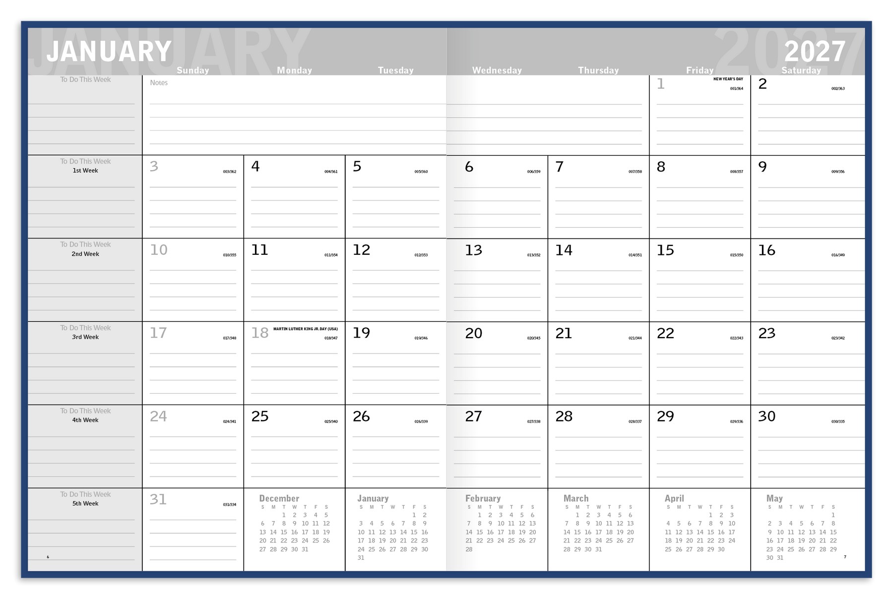 Picture of Triumph® Calendars Classic Monthly Planner
