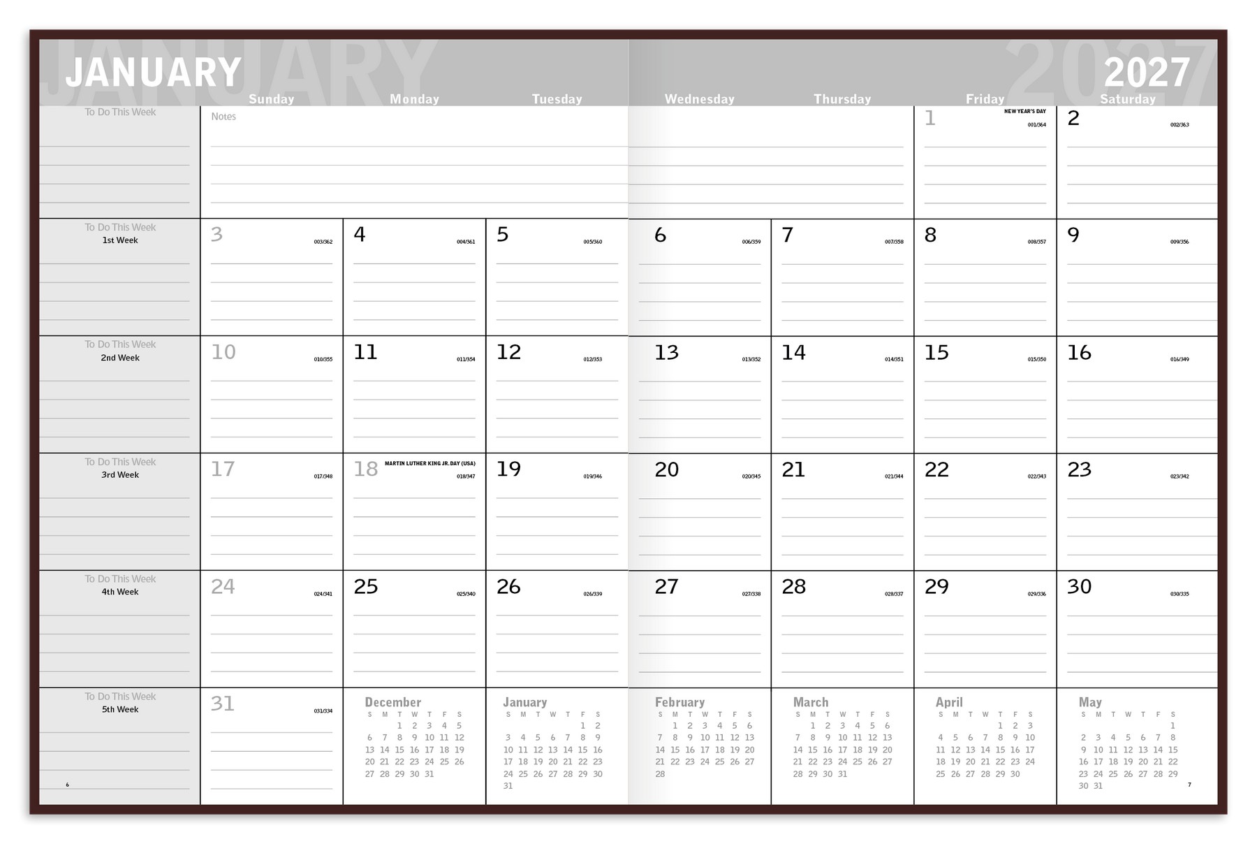 Picture of Triumph® Calendars Classic Monthly Planner