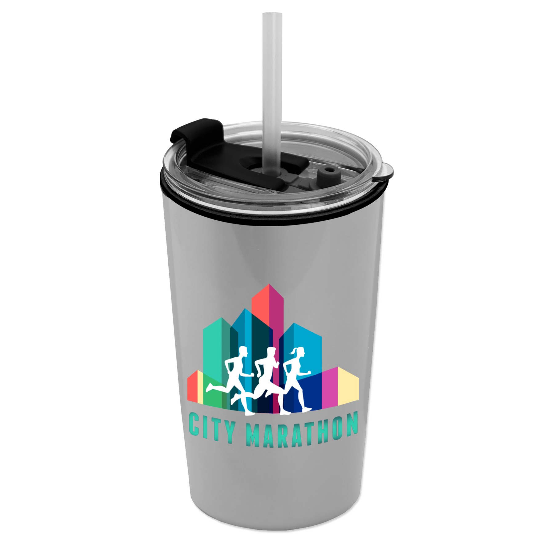 Picture of Garyline® Sentinel Metallic Acrylic Tumbler with 2-in-1 Lid with Straw - 14 oz.
