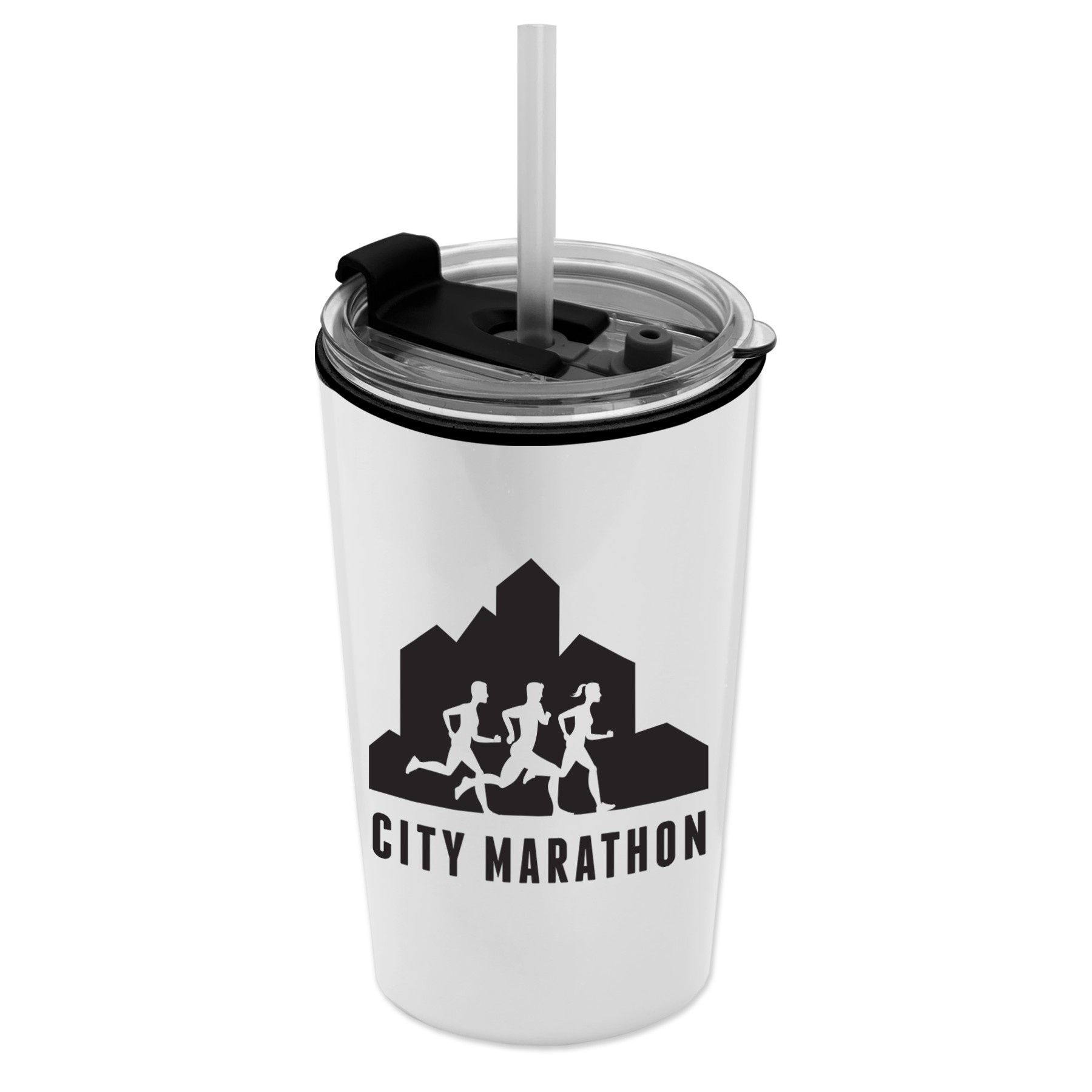 Picture of Garyline® Sentinel Metallic Acrylic Tumbler with 2-in-1 Lid with Straw - 14 oz.