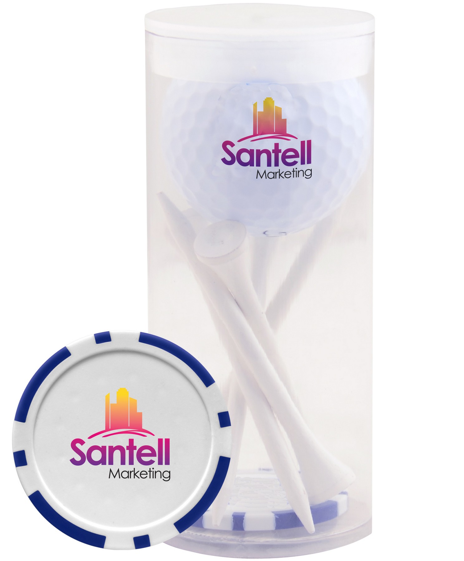 Picture of 1-Ball 5-Tee Par Pack w/Poker Chip Ball Marker