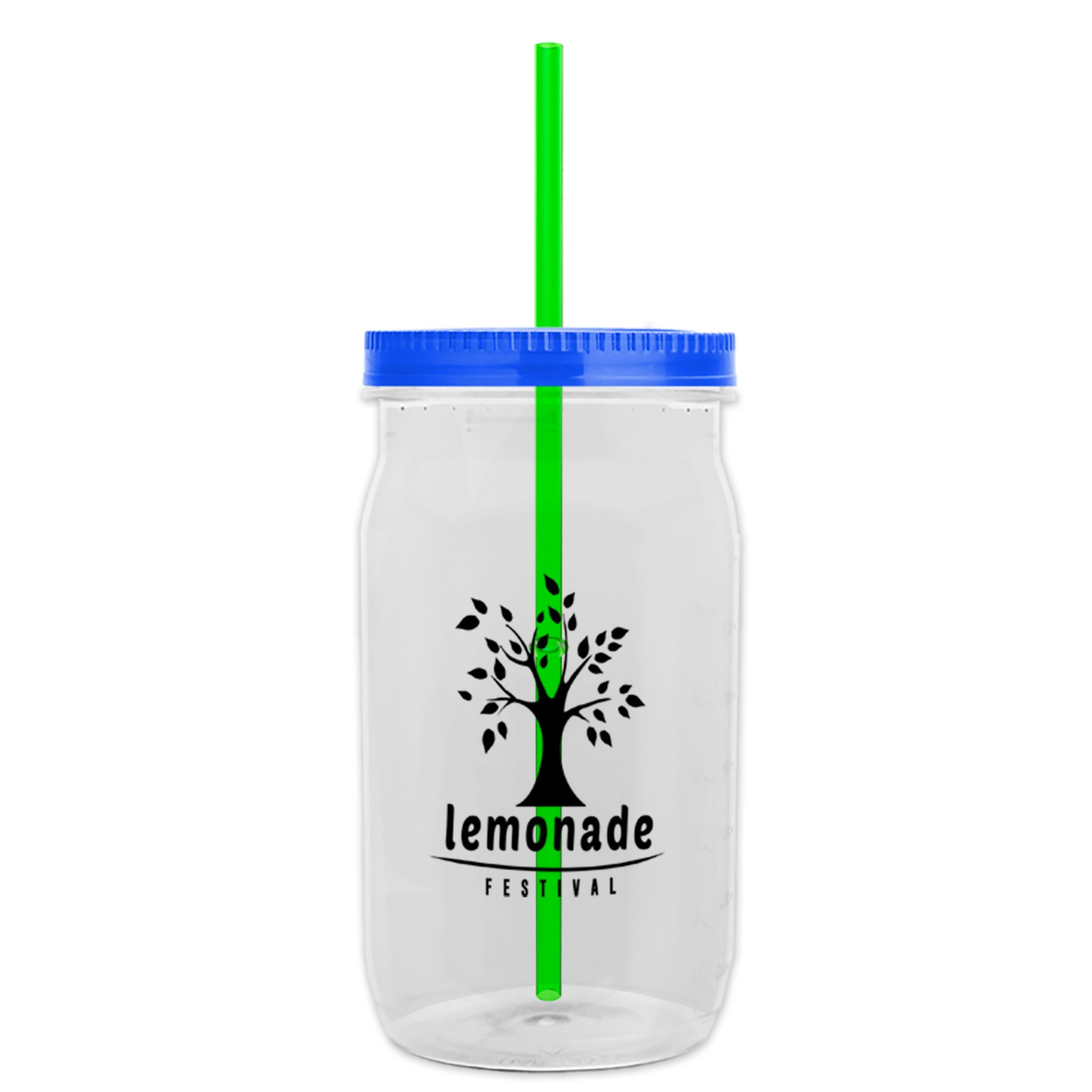Picture of Garyline® Tritan® Mason Jar with Lid and Straw - 27 oz.