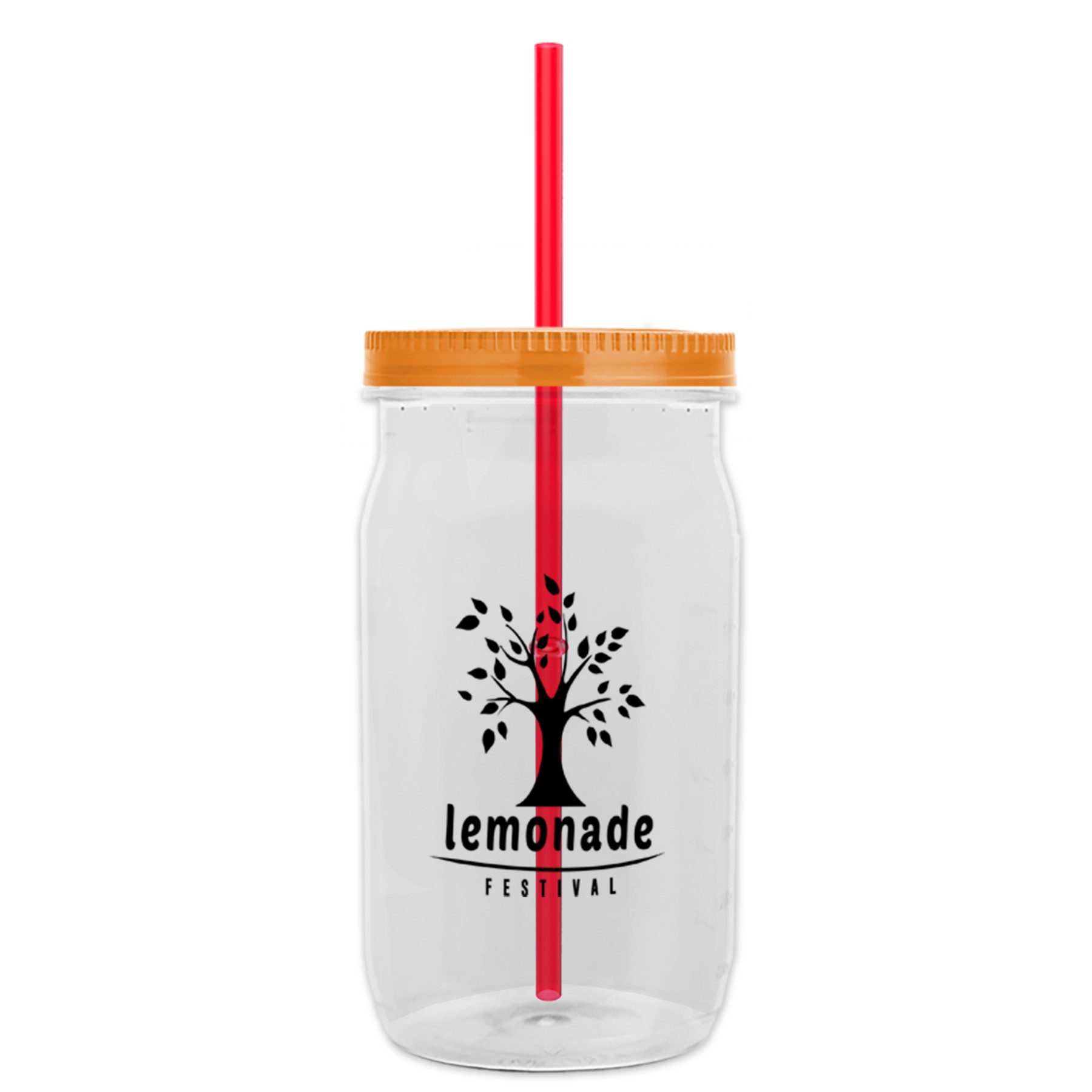 Picture of Garyline® Tritan® Mason Jar with Lid and Straw - 27 oz.
