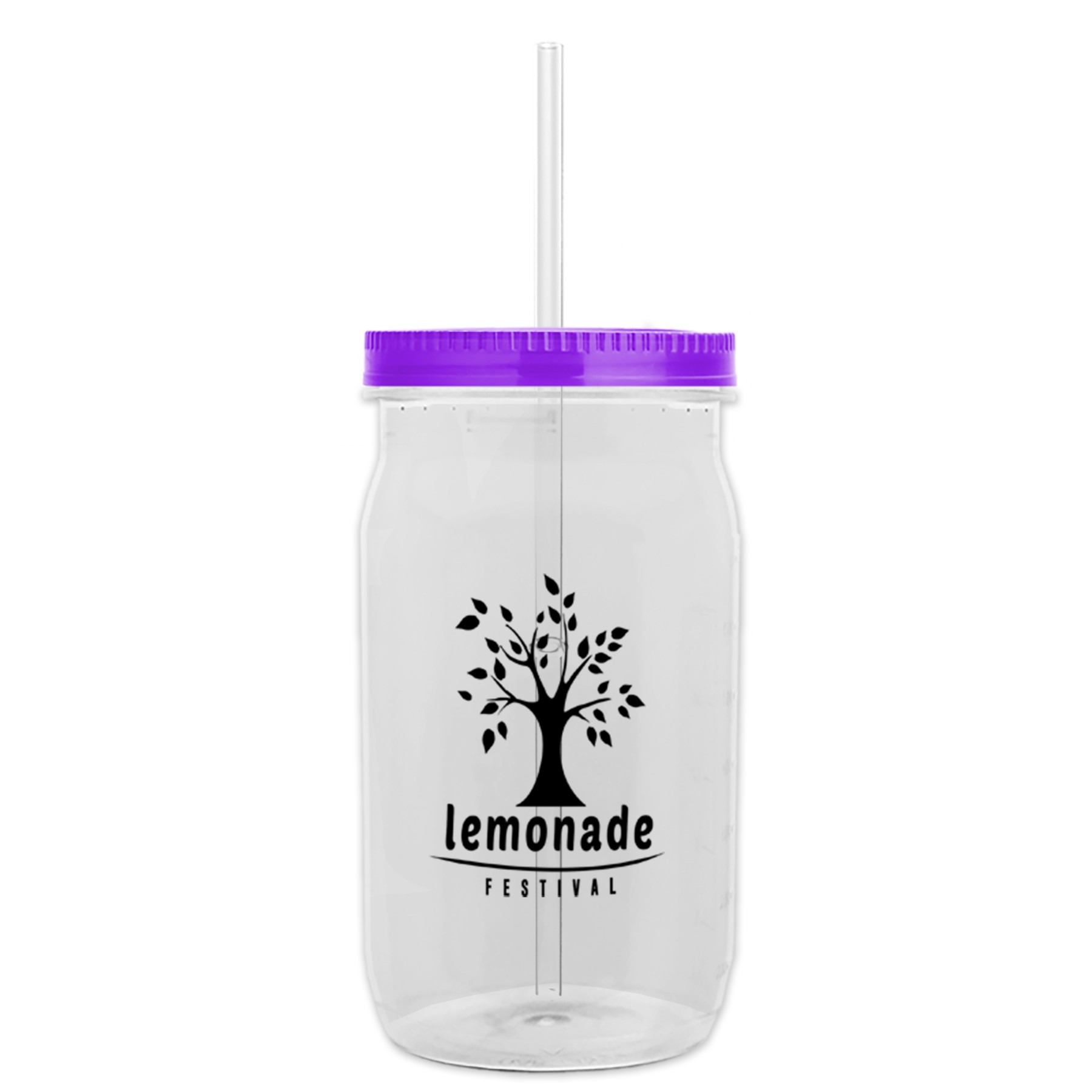 Picture of Garyline® Tritan® Mason Jar with Lid and Straw - 27 oz.