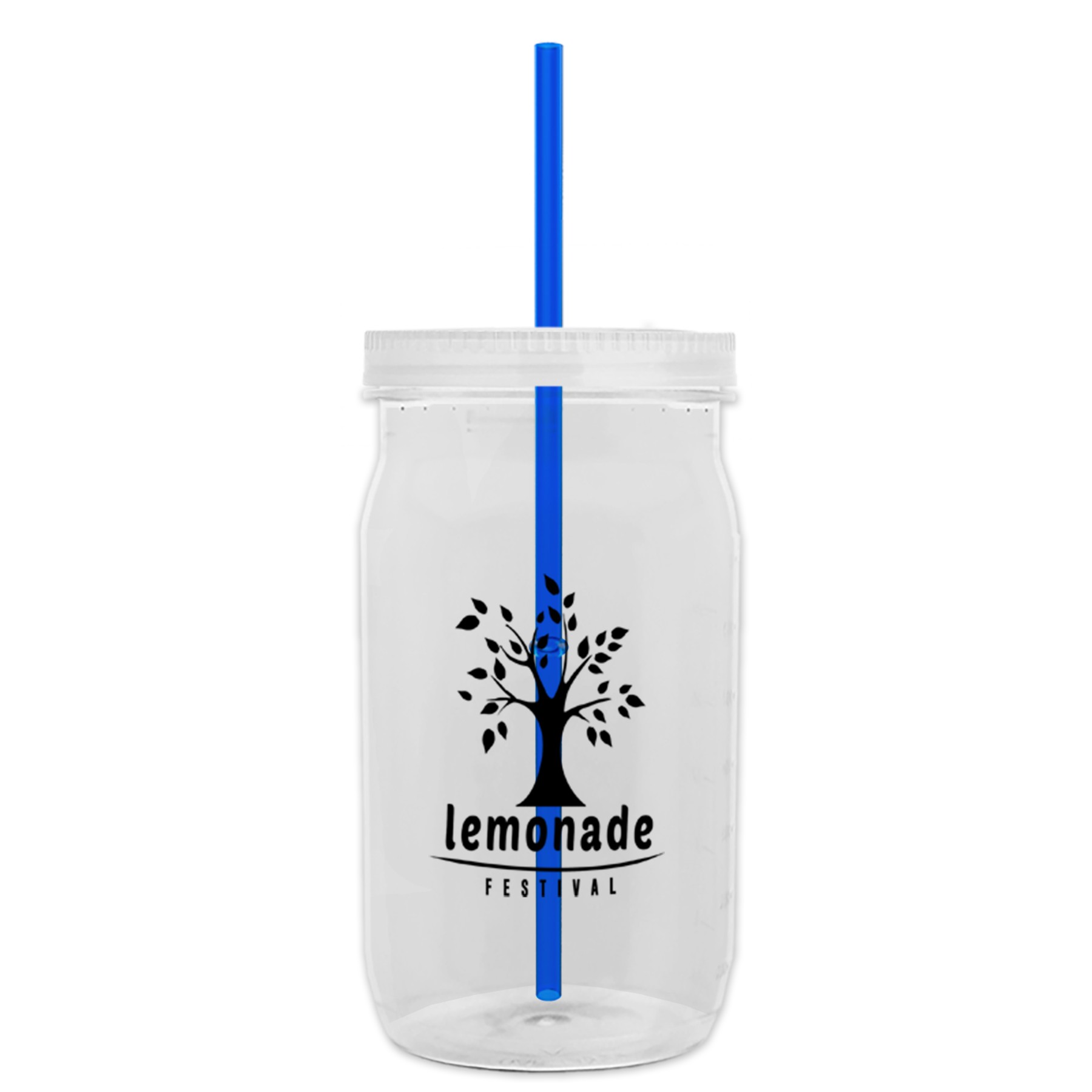 Picture of Garyline® Tritan® Mason Jar with Lid and Straw - 27 oz.