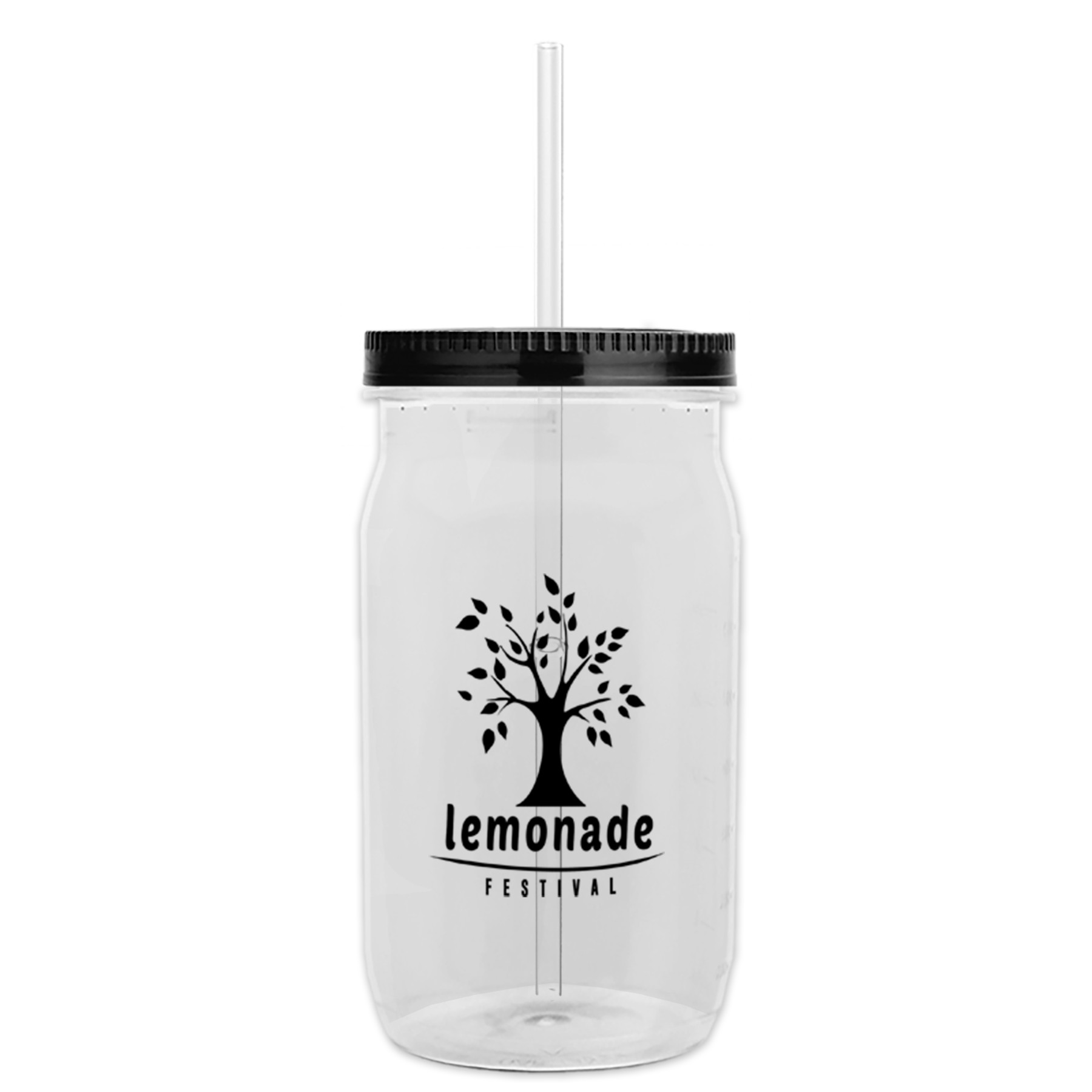 Picture of Garyline® Tritan® Mason Jar with Lid and Straw - 27 oz.
