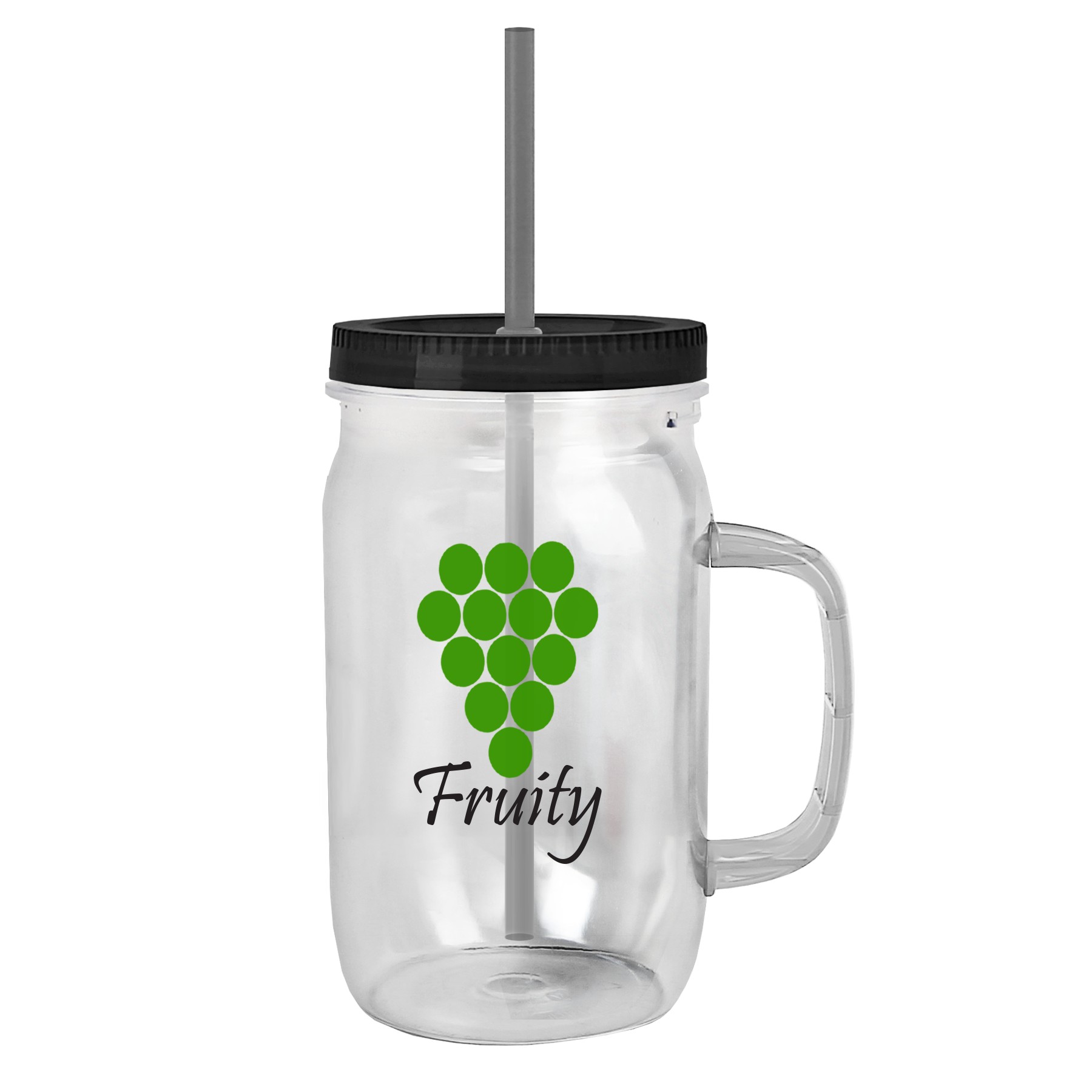 Picture of Garyline® Tritan® Mason Jar with Handle, Lid, and Straw - 27 oz.